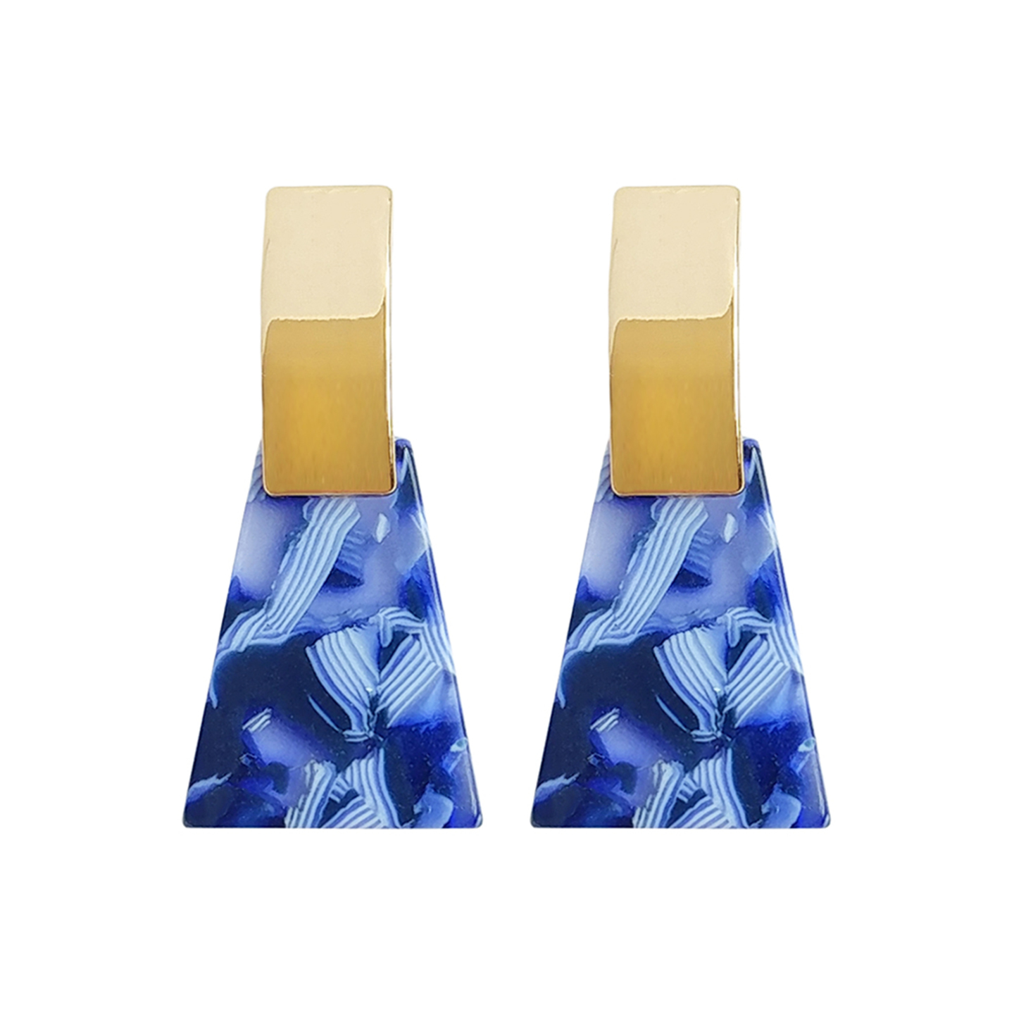 Valery Resin Wave Earrings in Blue