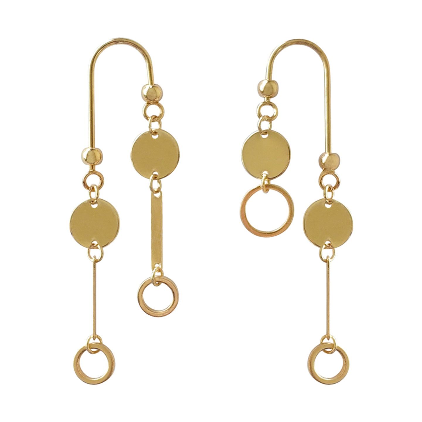 Harmony Geometric Horeshoe Earrings in Gold