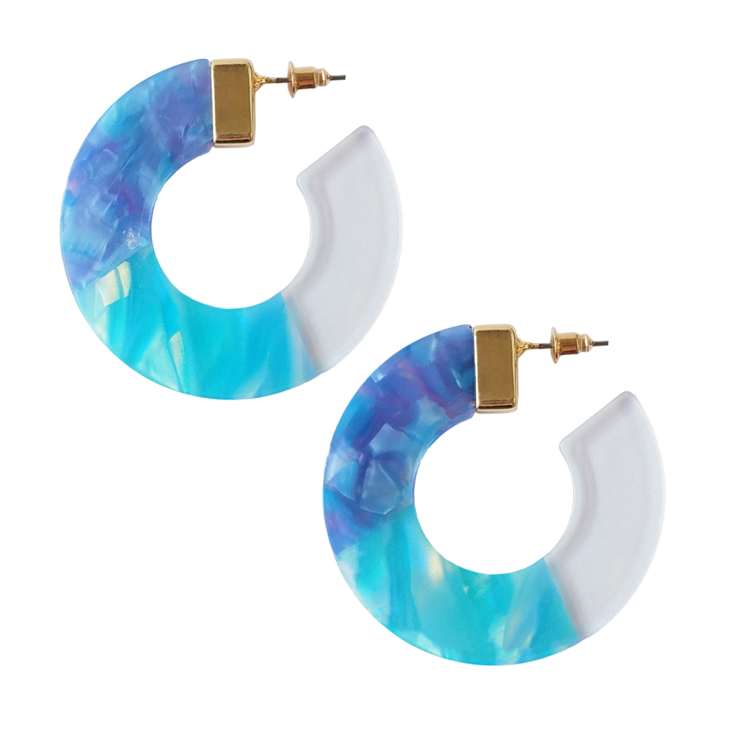 Cathal Resin Hoops in Ocean