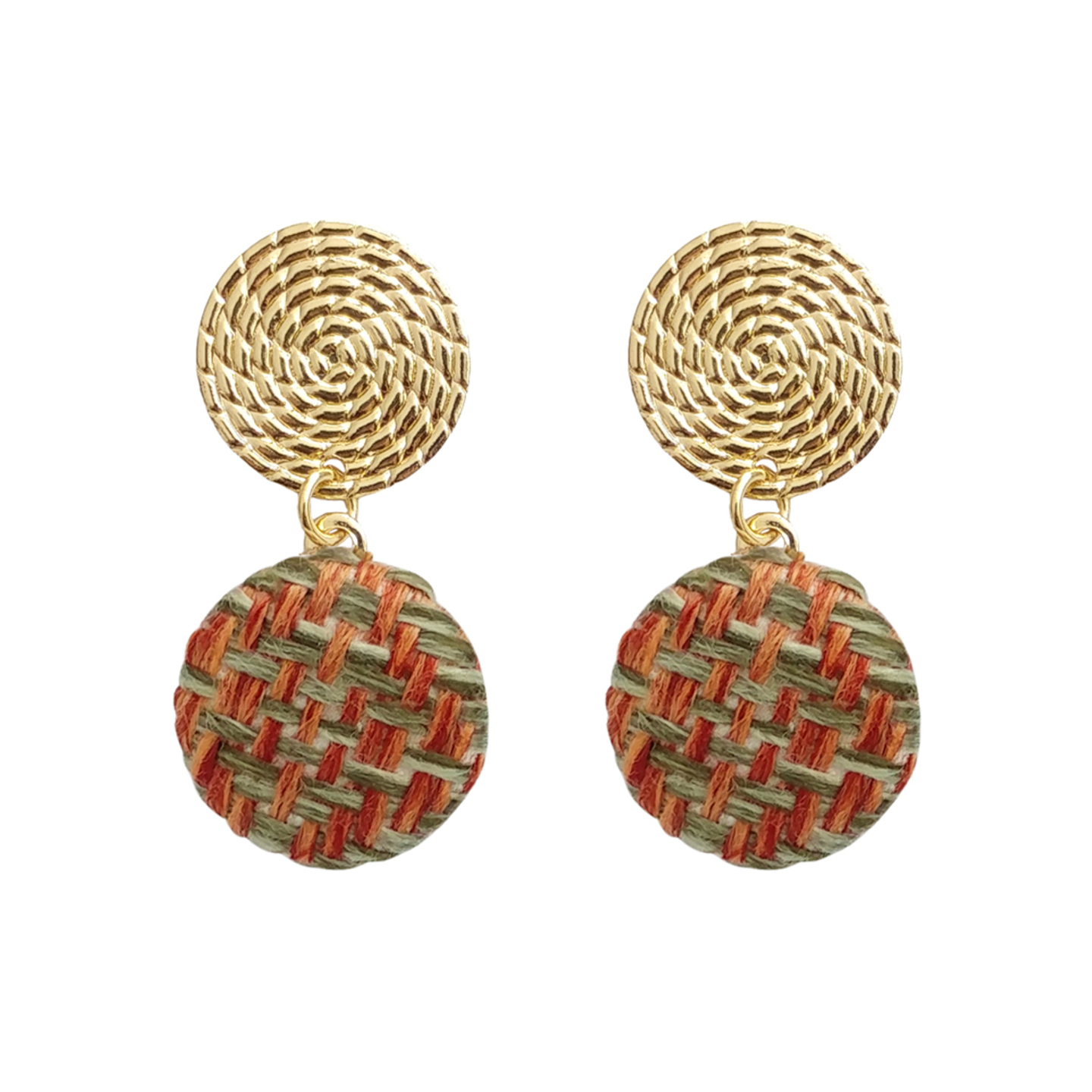 Valdis Weave Earrings in Red-Green