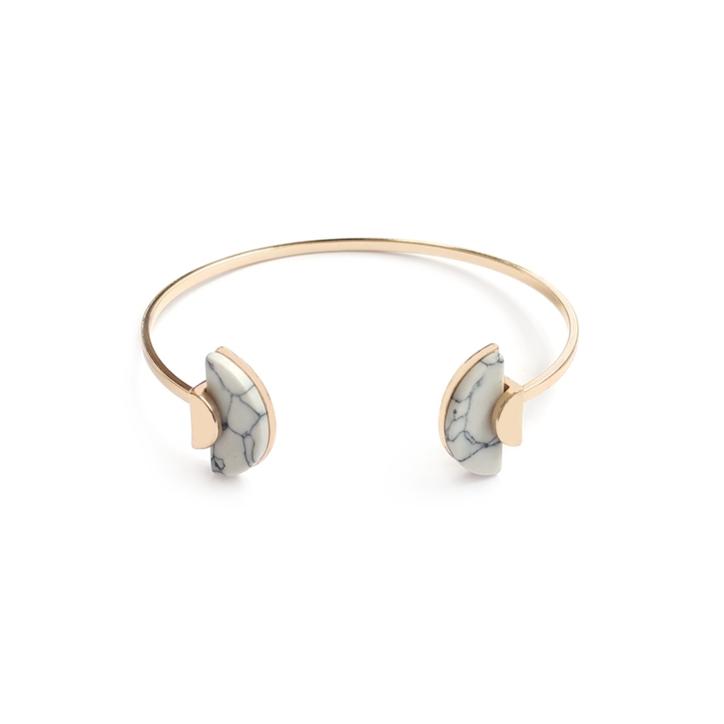 Demot Fan Open Cuff Bangle in White