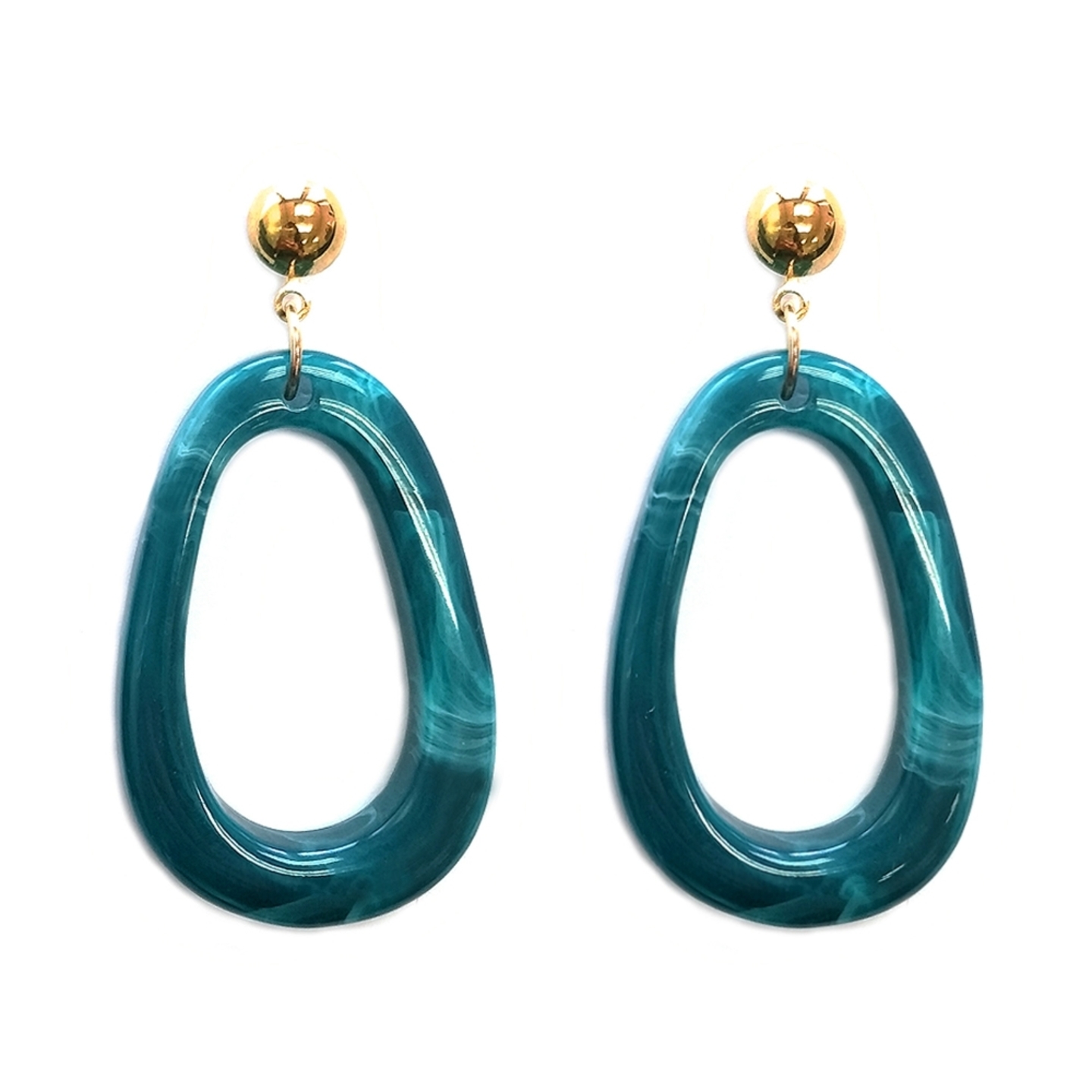 Lyle Resin Drop Earrings in Teal
