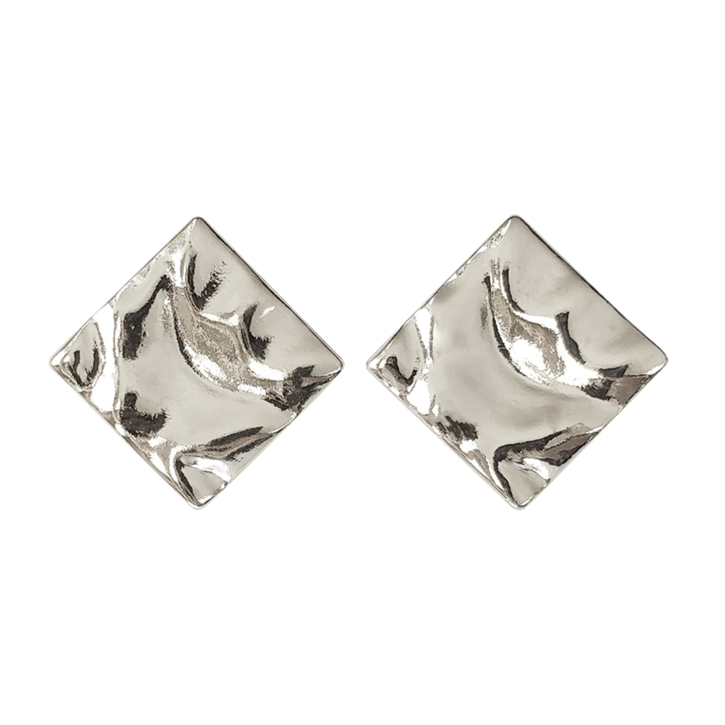 Eduarda Hammered Studs in Silver
