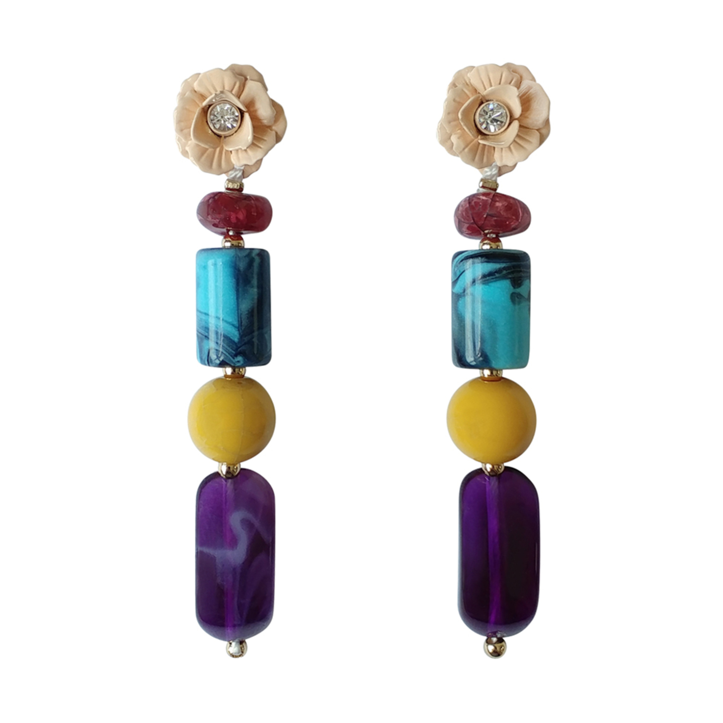 Piper Mixed Geometric Drop Earrings