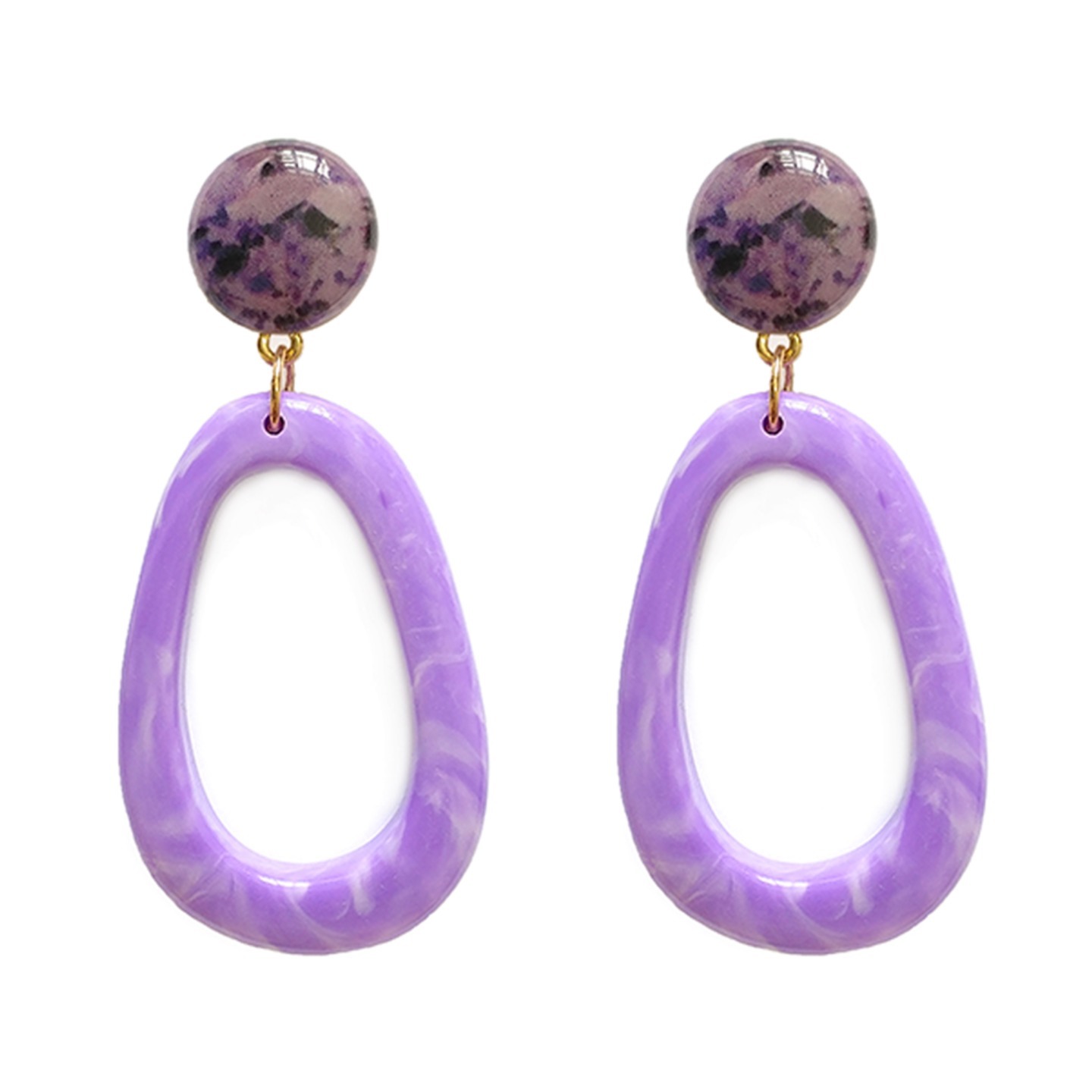 Penny Bold Resin Earrings in Purple