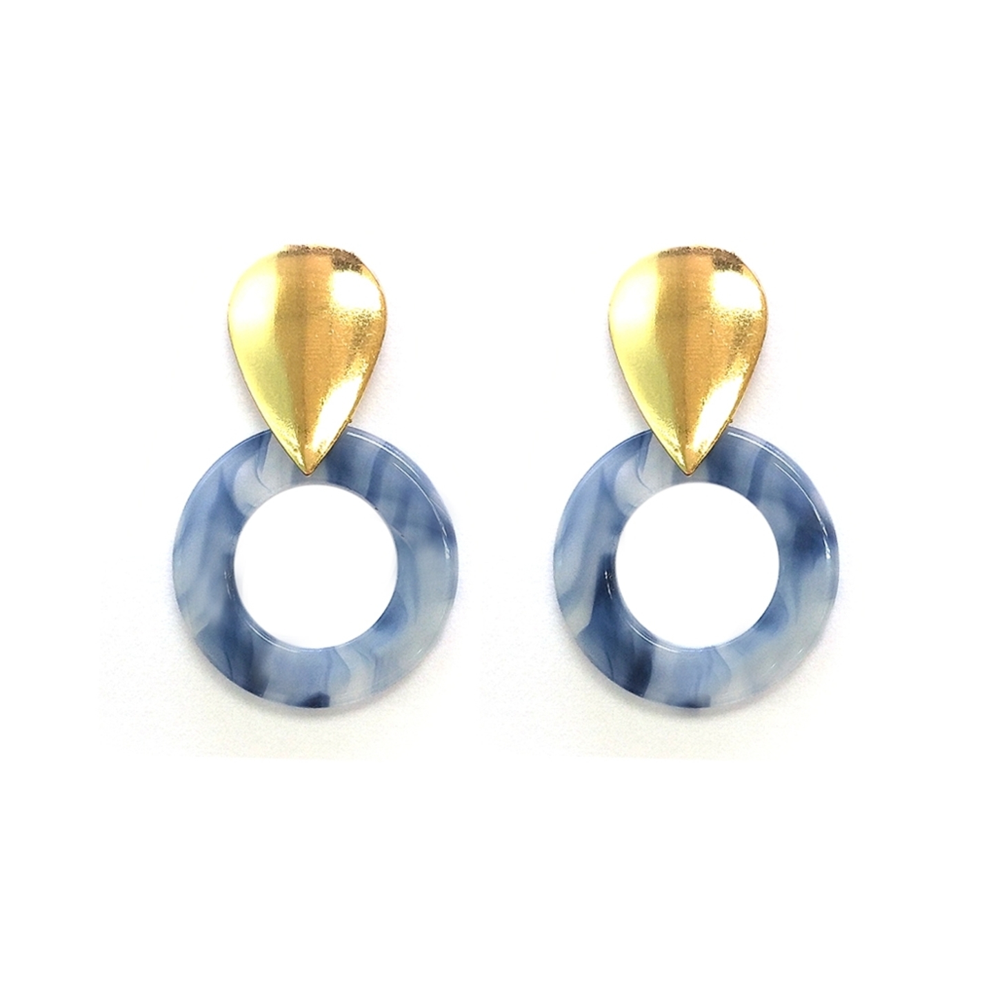 Ladro Earrings in Blue Marble