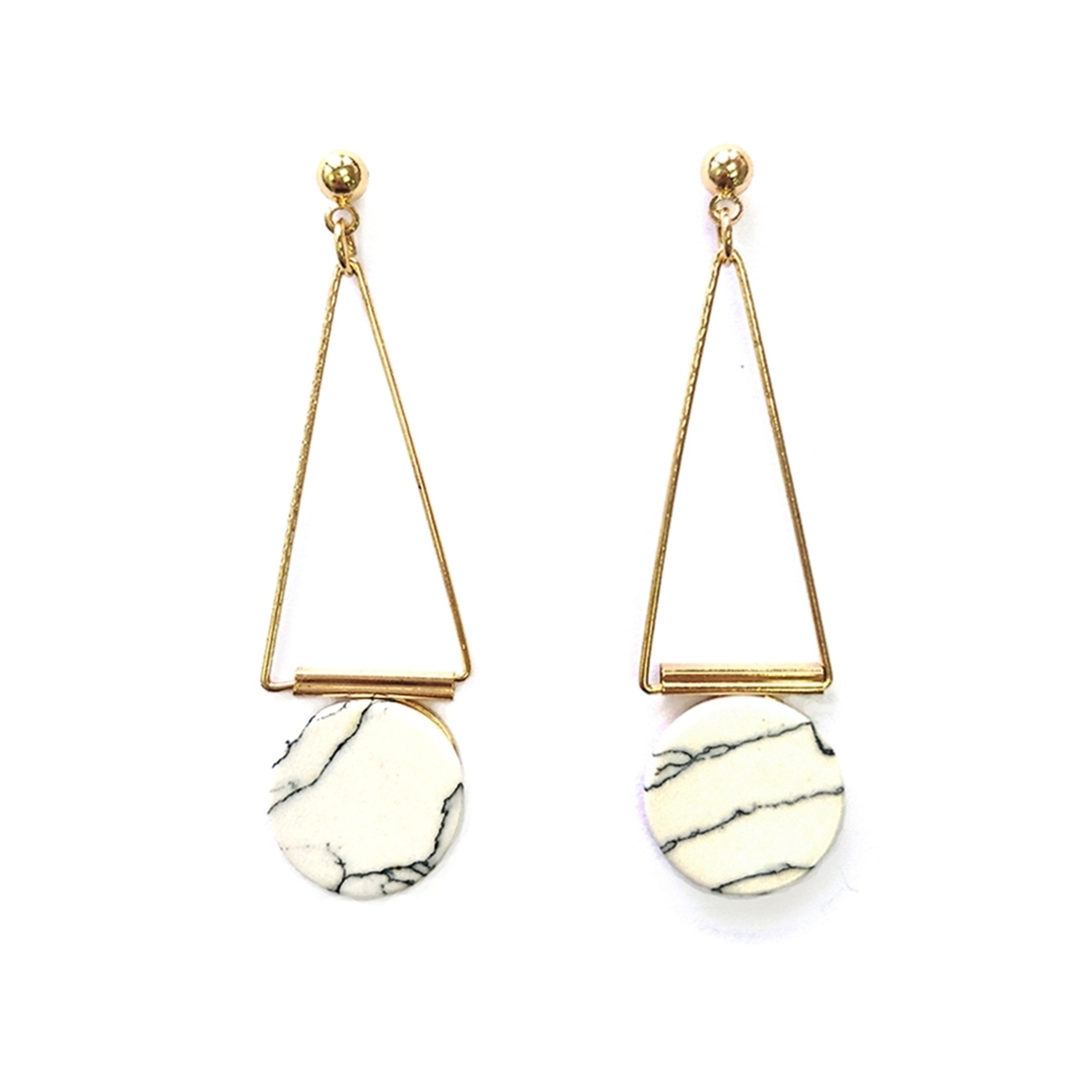 Moran Earrings in White Marble