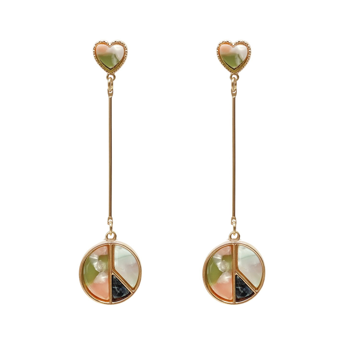 Hamisi Colourblock Earrings in Guava