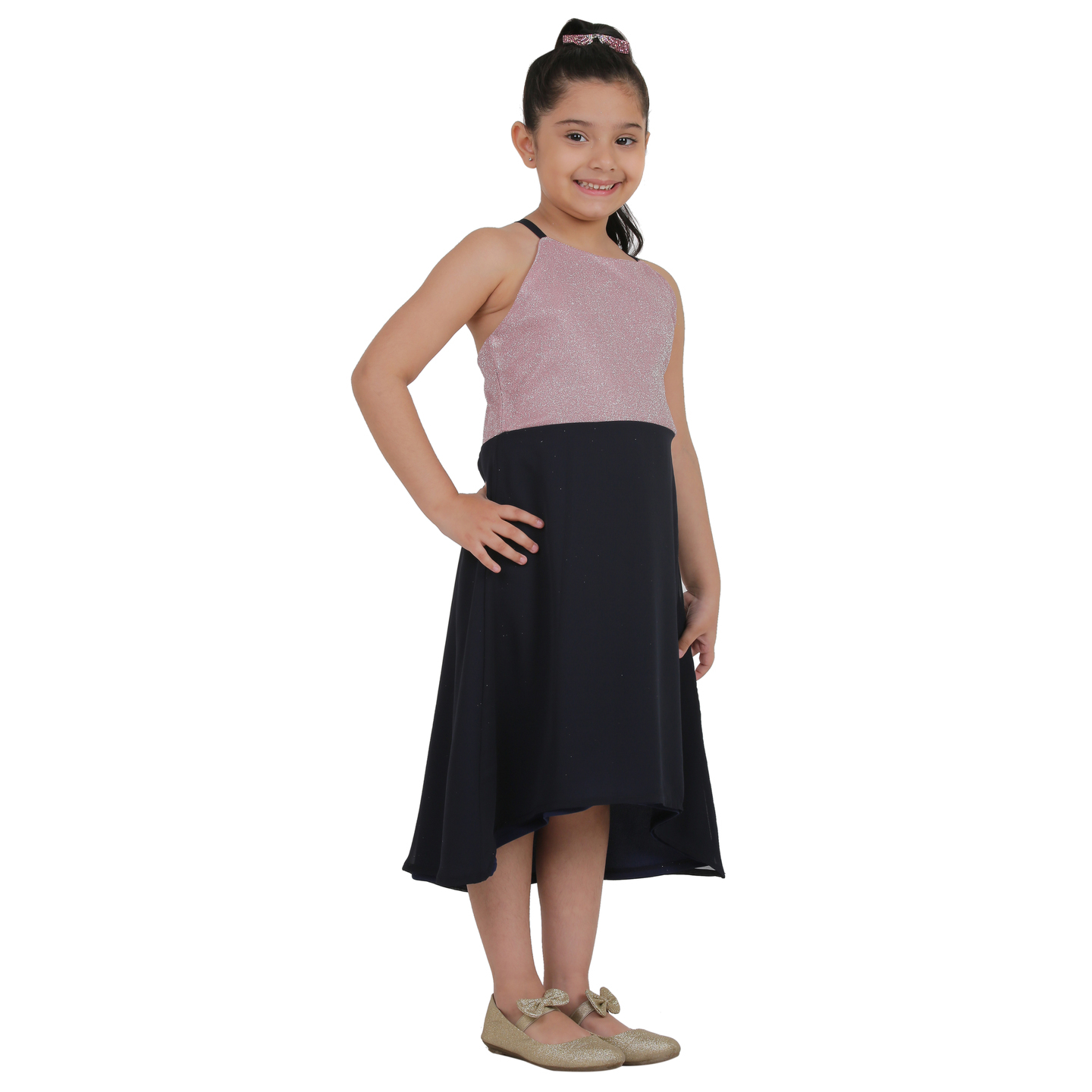 Girls Backless Navy Blue Party dress
