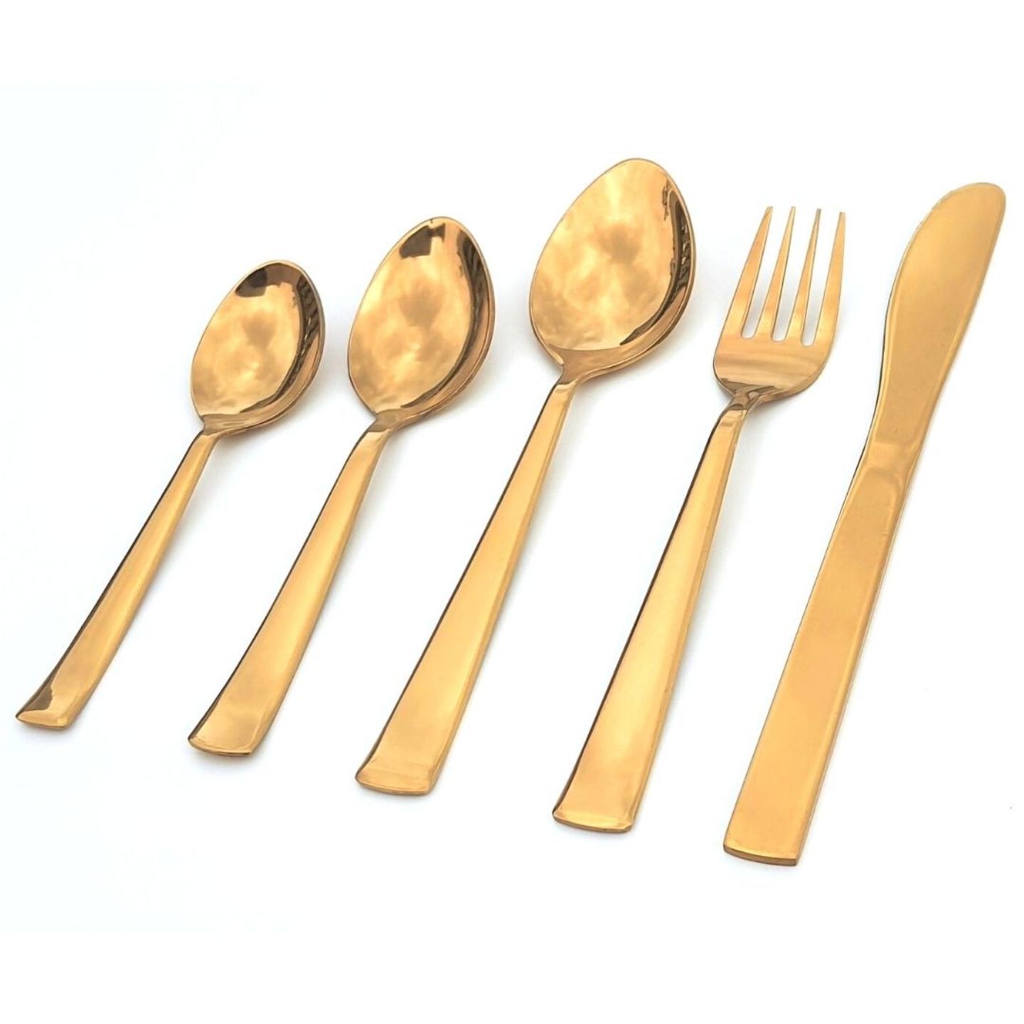 VMN-Classic Cutlery Set of 5Pc  Gold  Rose Gold Mirror Polish