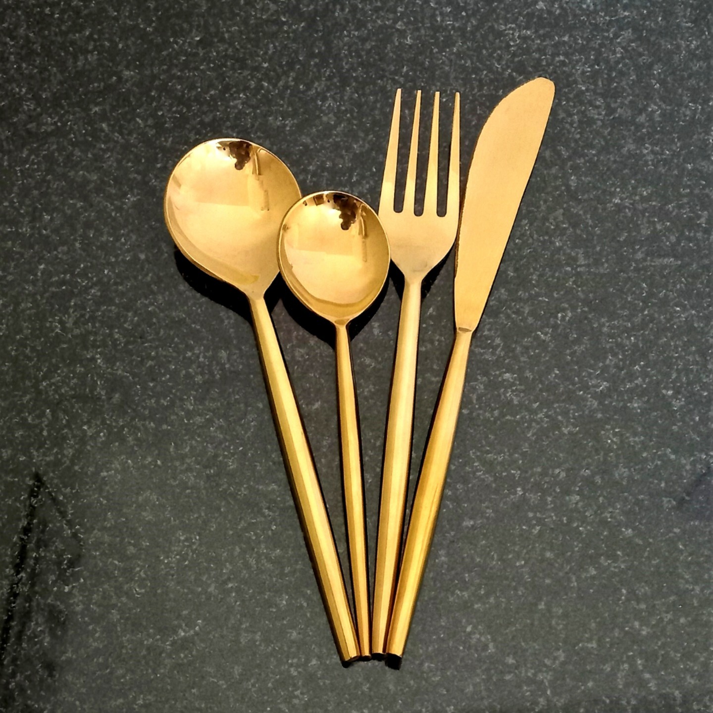 KSV-Luxury Cutlery Set 4 Pieces Gold Mirror Polish