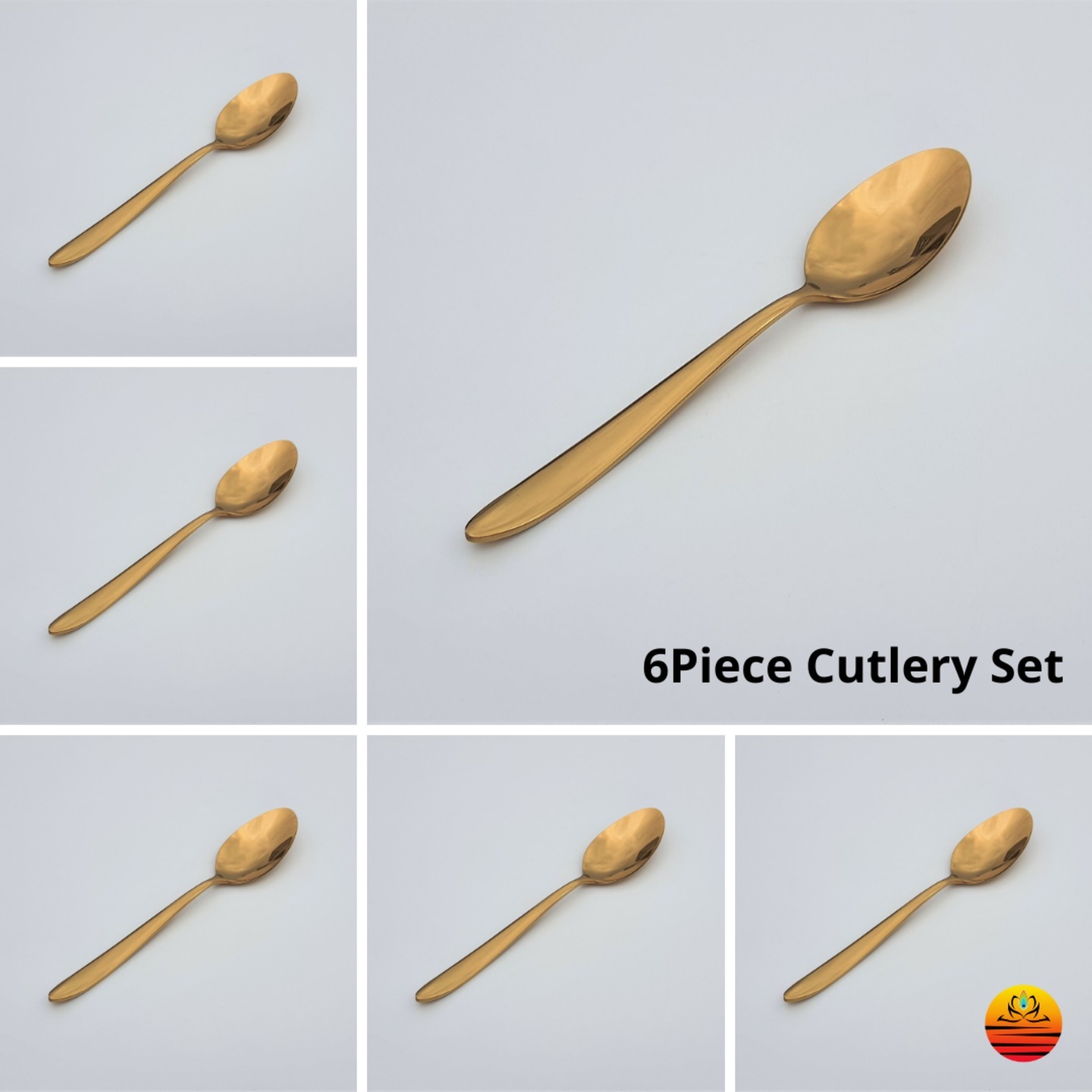 KUR-6 Piece Spoon Sets- 14cm, 16cm, 18cm -4 Colors-3mm & 2.5mm Thick Cutlery