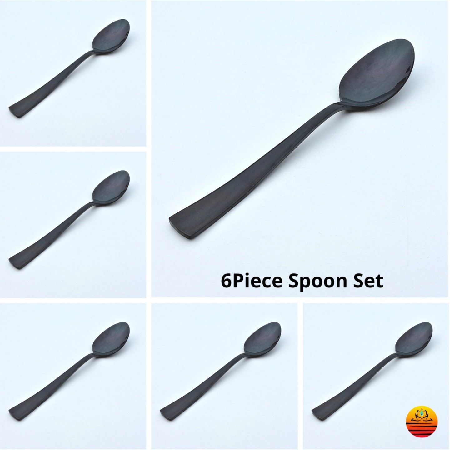VMN-6 Pieces  Dinner Spoon Set  18cm-3 Colors- Mirror Polish Cutlery