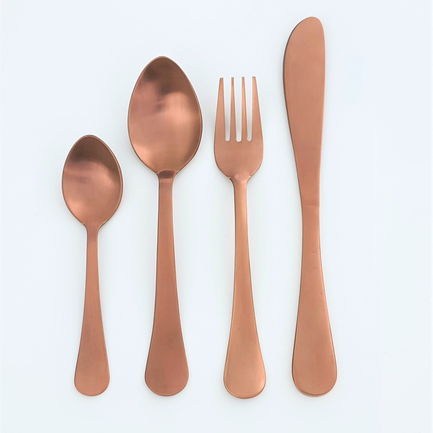 RGV-Classic Cutlery Set of 4Pc  Gold  Rose Gold  Silver Matte Polish