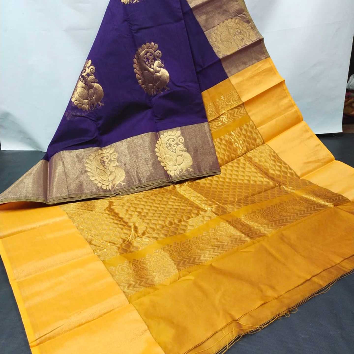 Shri Venkateshwara textiles silk sarees Violet and rose colour