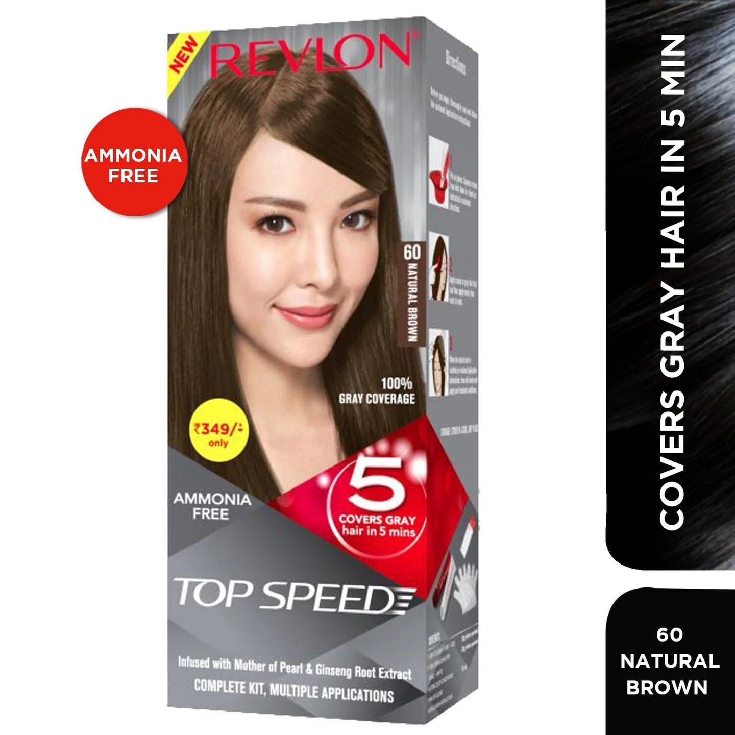 Revlon TOP SPEED MINI NATURAL BROWN 60 Hair Color