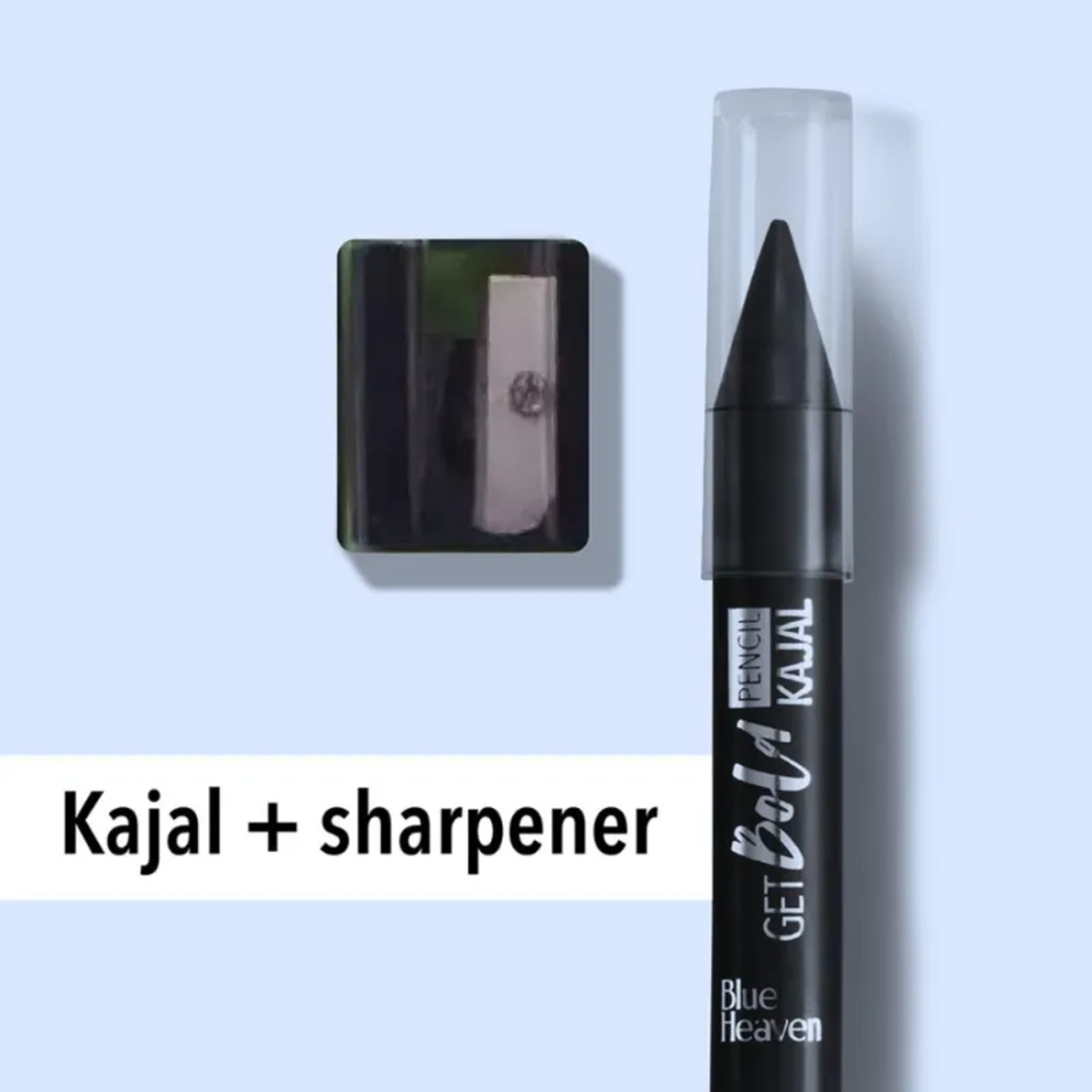 Blue Heaven Get Bold Pencil Kajal With Free Sharperner Or Comphor & Castor Oil - Black