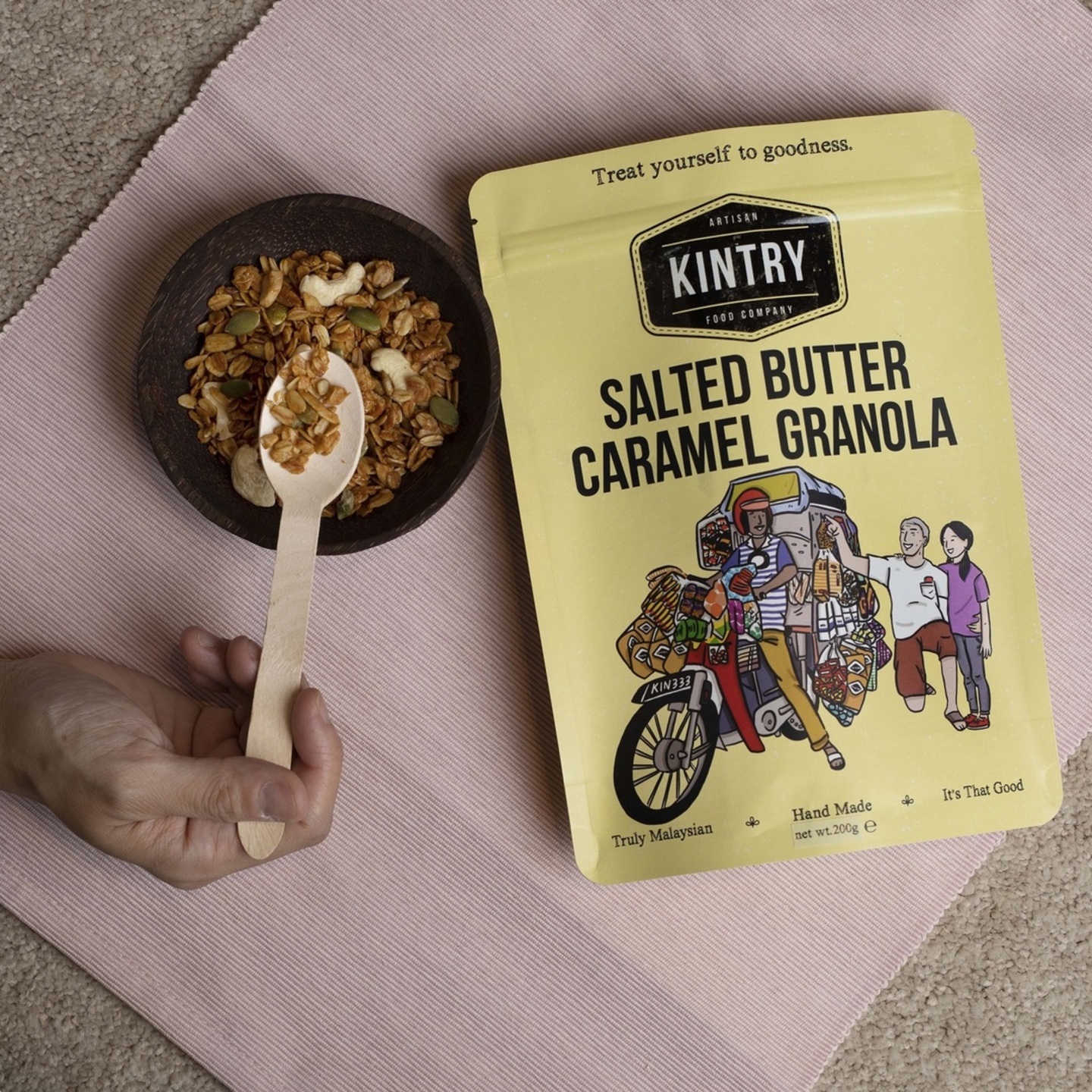 KINTRY Salted Butter Caramel Granola 200g Halal