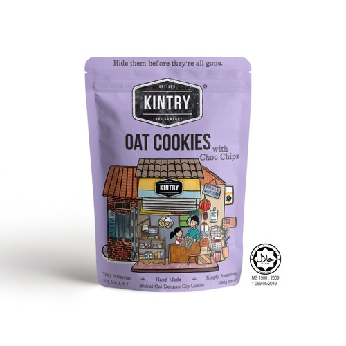 KINTRY Oat Cookies with Chocolate Chips 140g Halal