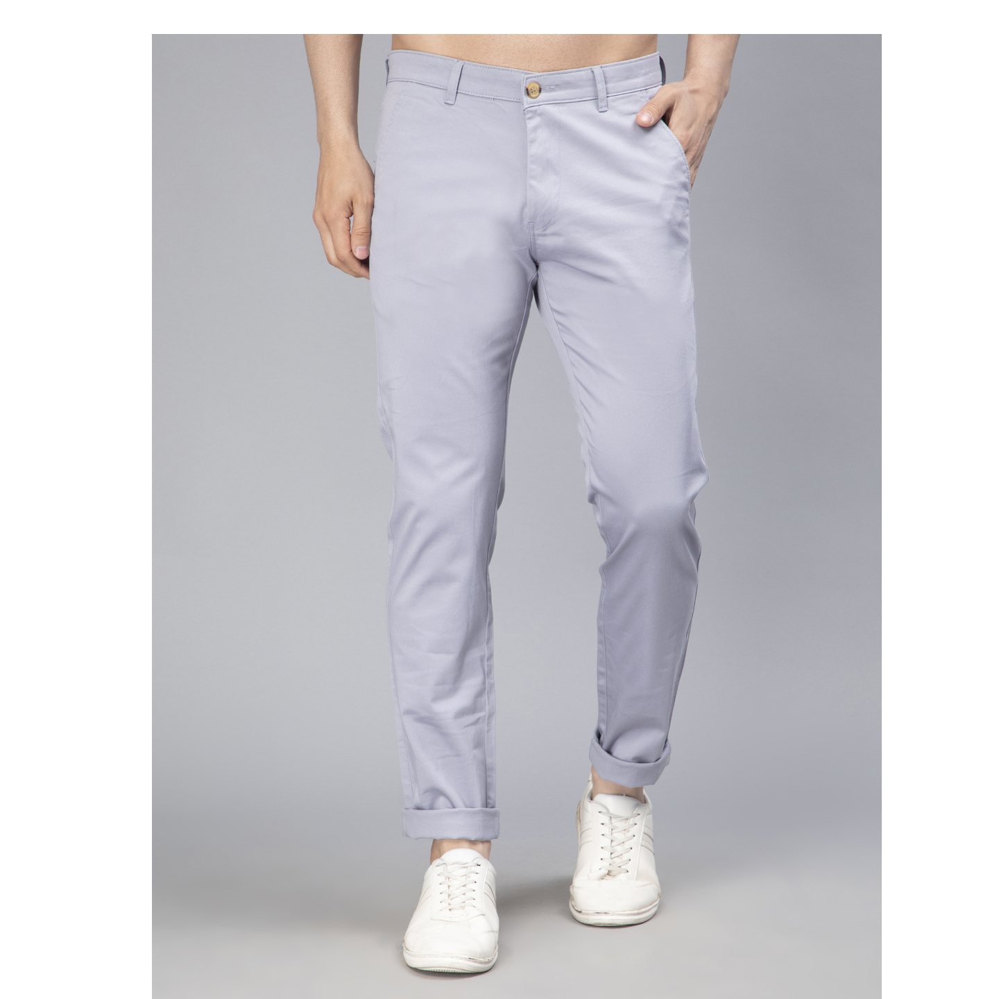 Men cotton trouser grey tone