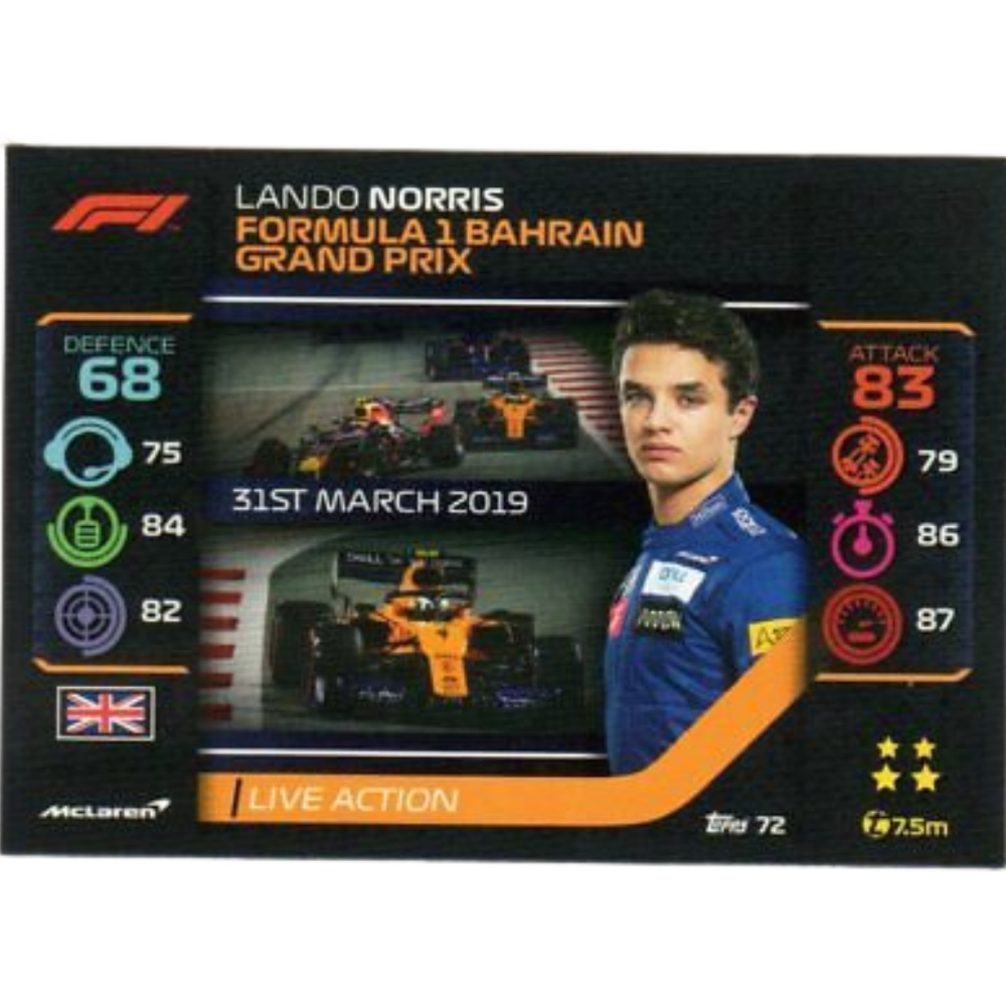 Lando Norris LIVE ACTION Card