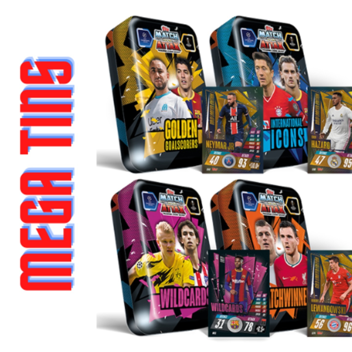 ALL MATCH ATTAX MEGA TINS  FREE GOLD LIMITED EDITION CARD INCLUDED