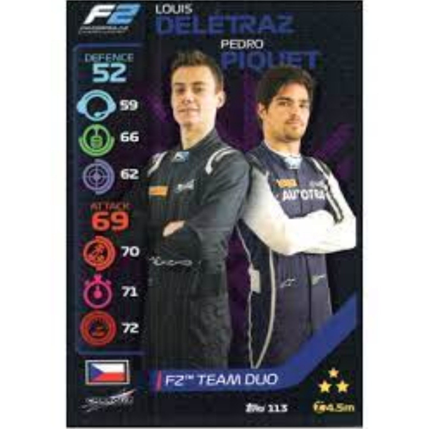 Louis Deletraz and Pedro Piquet Turbo Attax F2 Team Duo Card