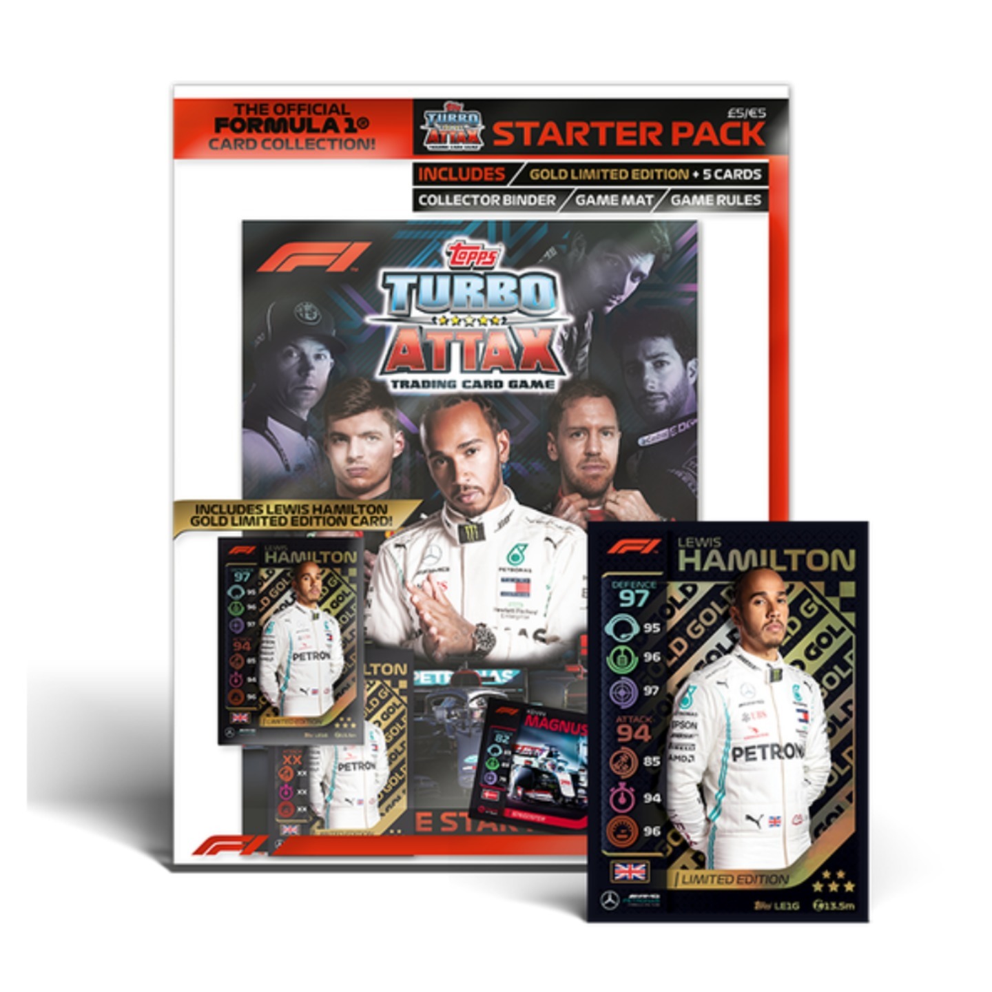 TURBO ATTAX STARTER PACK CONTAINS HAMILTON LIMITED EDITION CARD