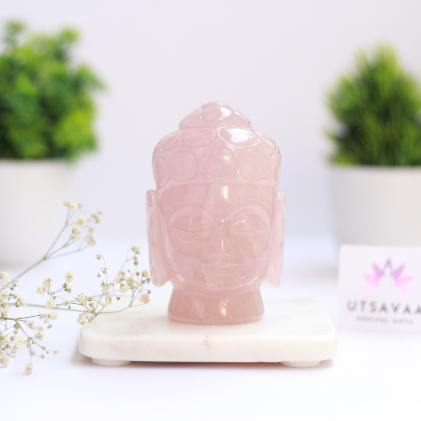 Buddha Head Rose Quartz Crystal