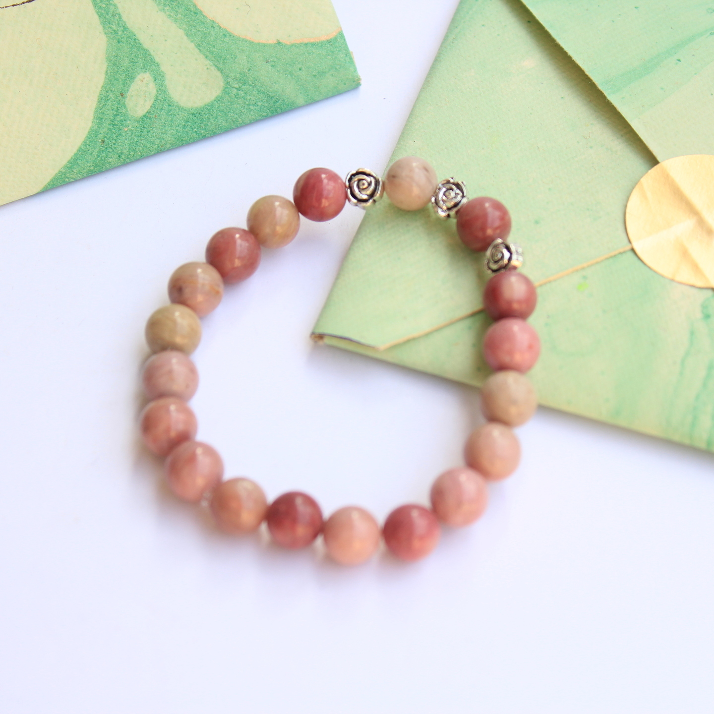 For Love and Compassion - Rhodocrosite Bracelet - UTSAVAA