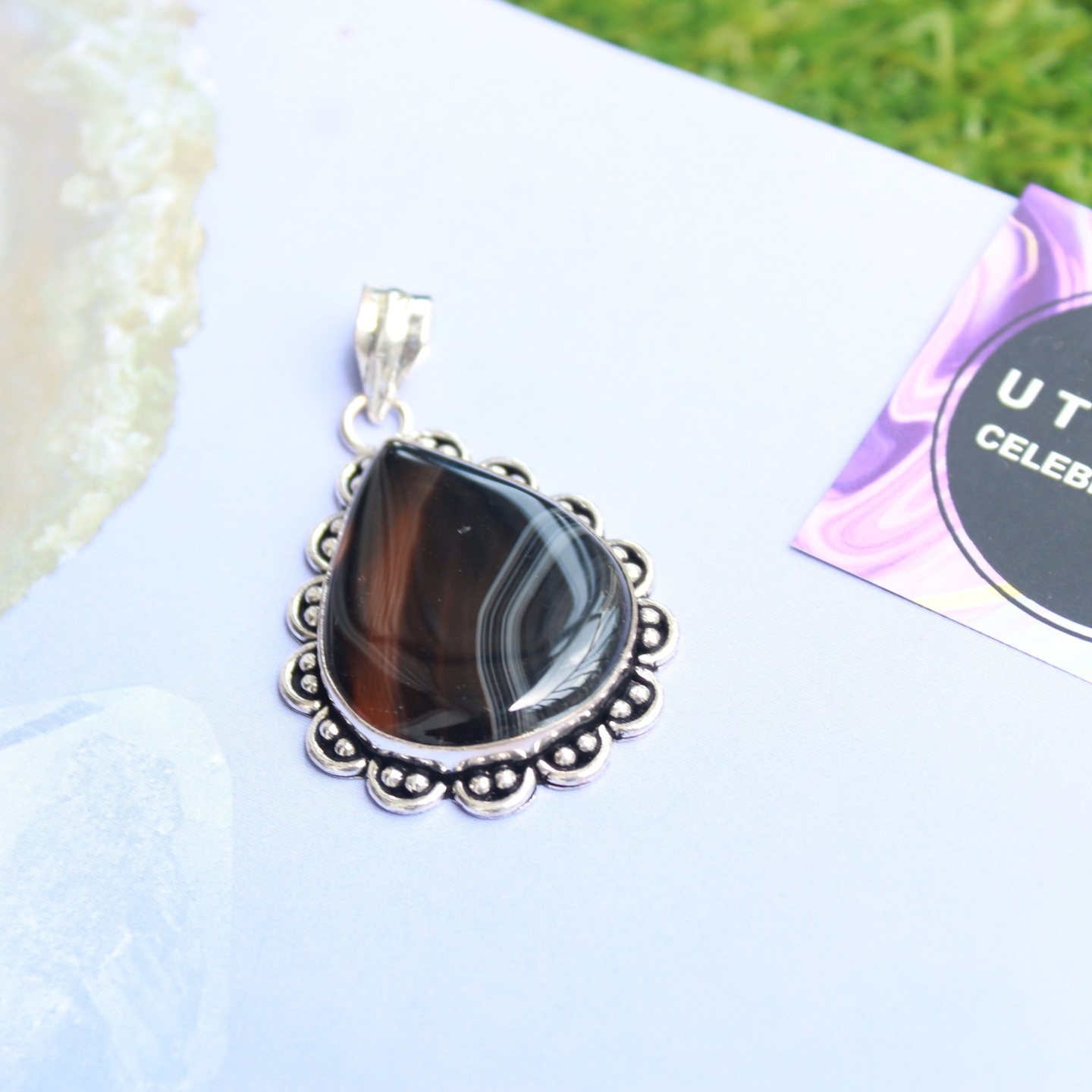 Red Tigers Eye Crystal Pendant - U T S A V A A