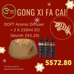 Aroma Essential Oil Diffuser + 3 X 250ml Essential Oil