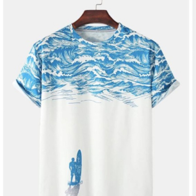 Divine Creation Crepe White Printed T-shirt For Men