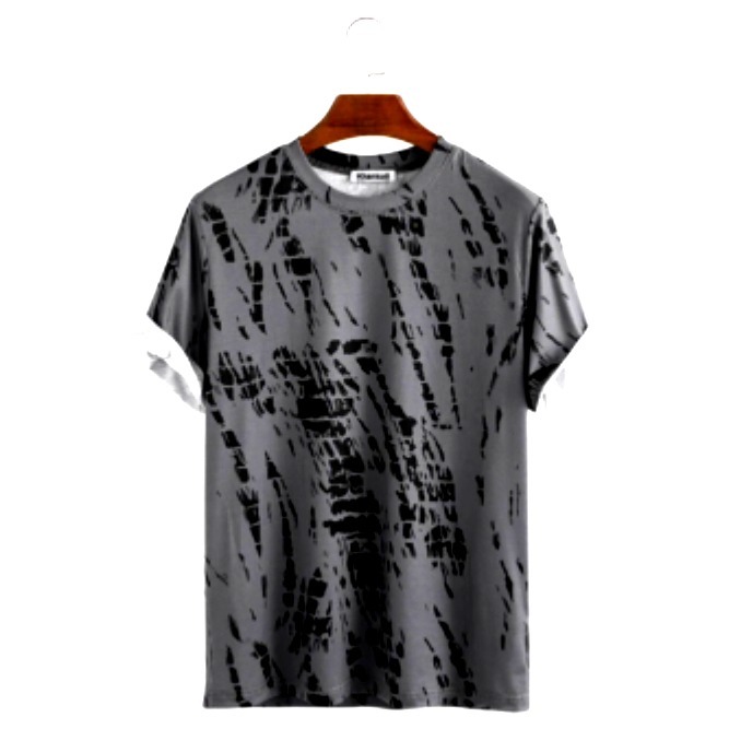 Divine Creation Crepe Grey Printed Tshirt For Men