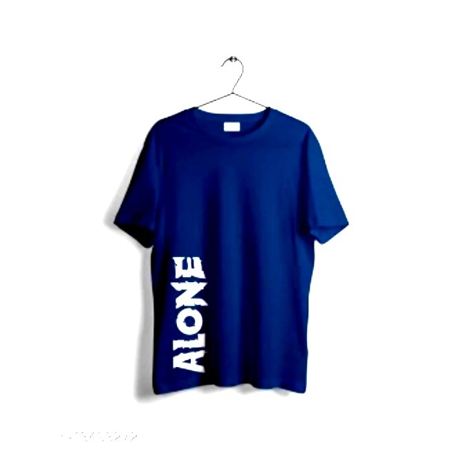 De Tees Navy Blue Round Neck Half Sleeves Printed T Shirt For Men