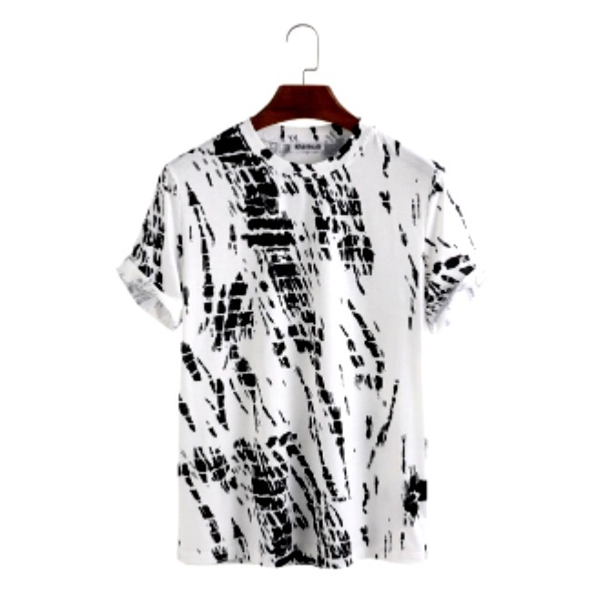 Divine Creation Crepe White Printed Tshirt For Men