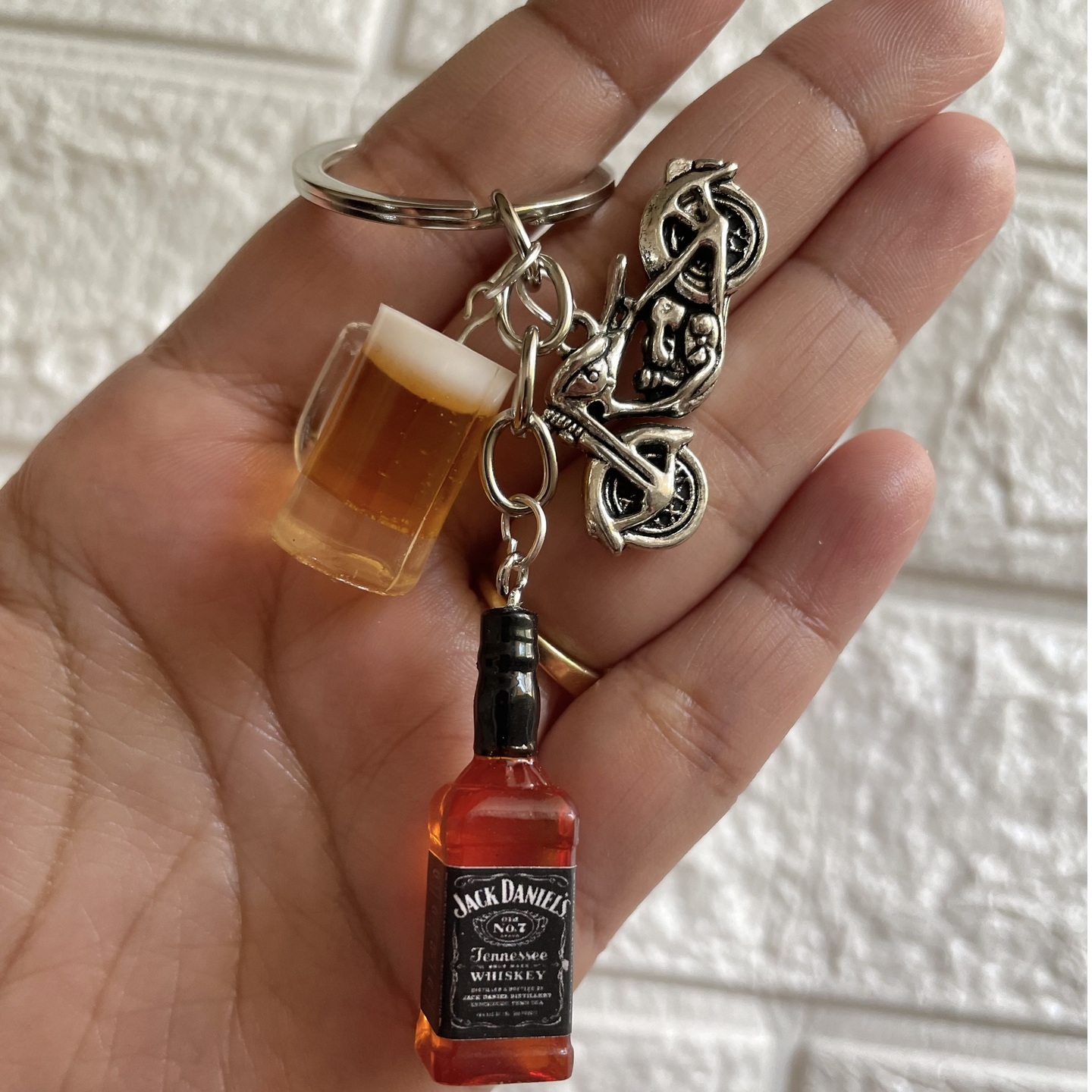 Miniature Jack Daniels Keychain