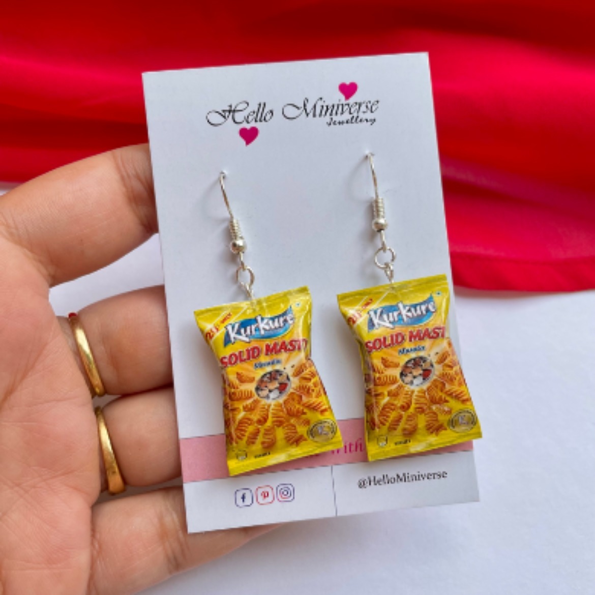 Miniature Kurkure Solid Masti Earrings