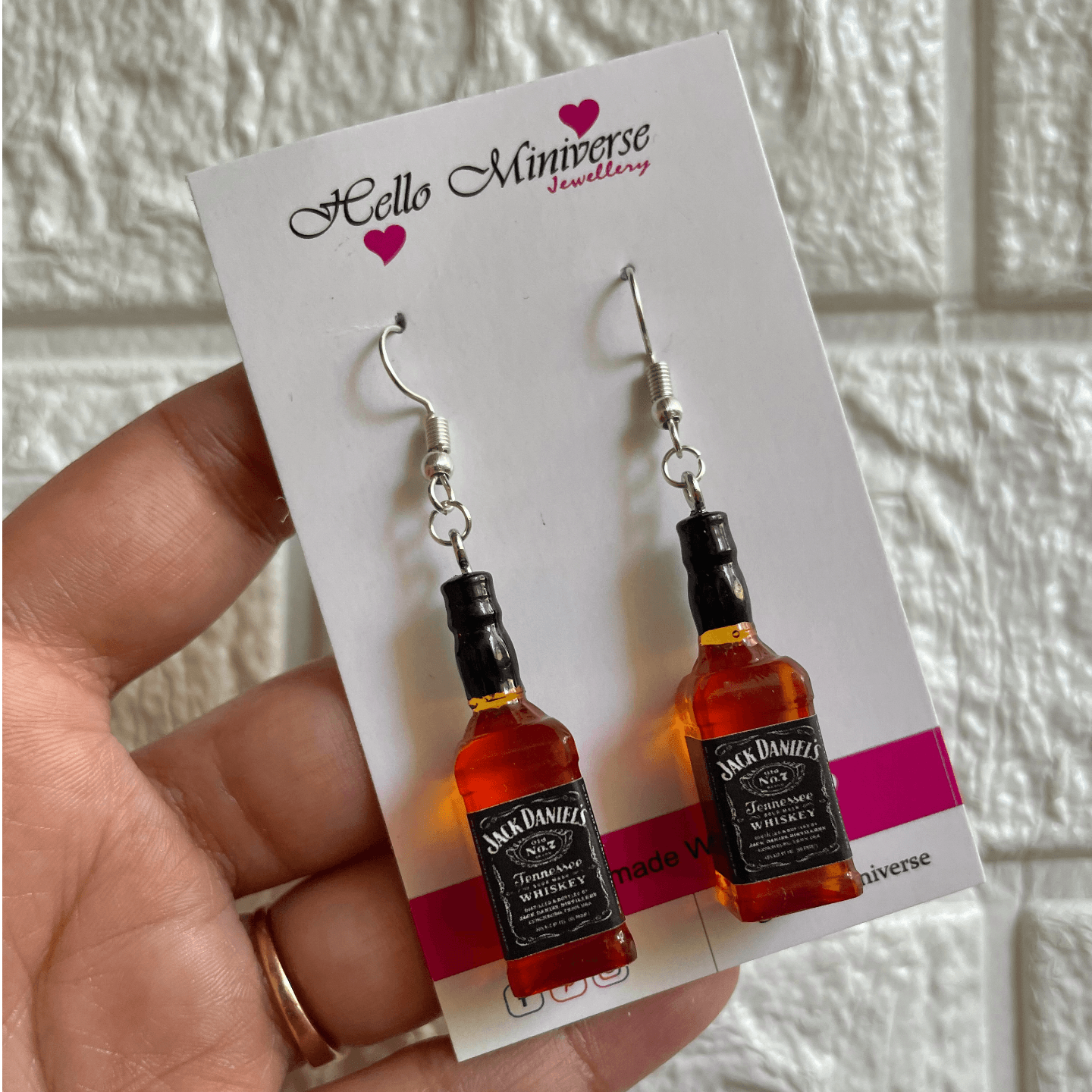 Miniature Jack Daniels Earrings