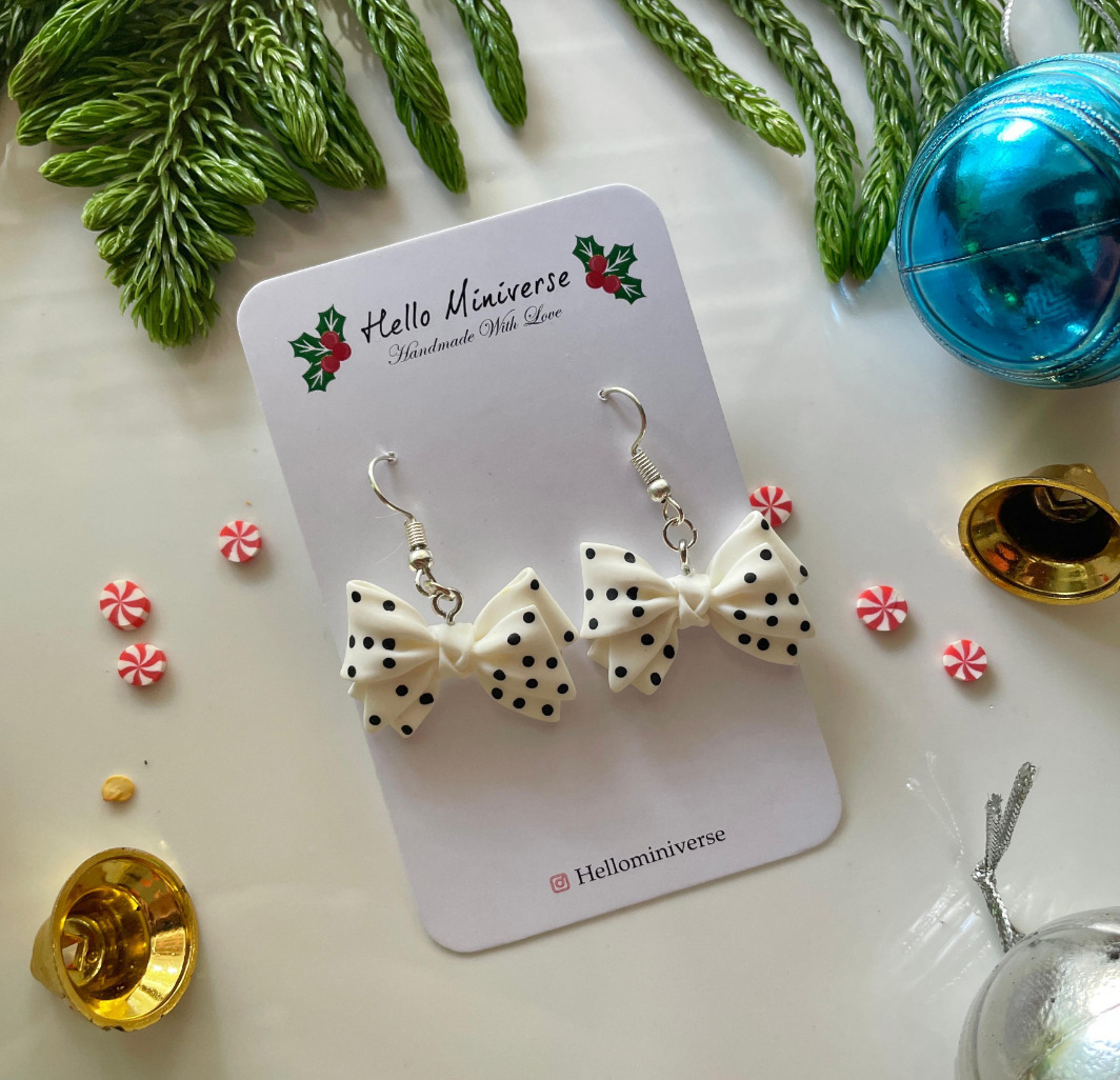 Miniature Christmas Bow Earrings