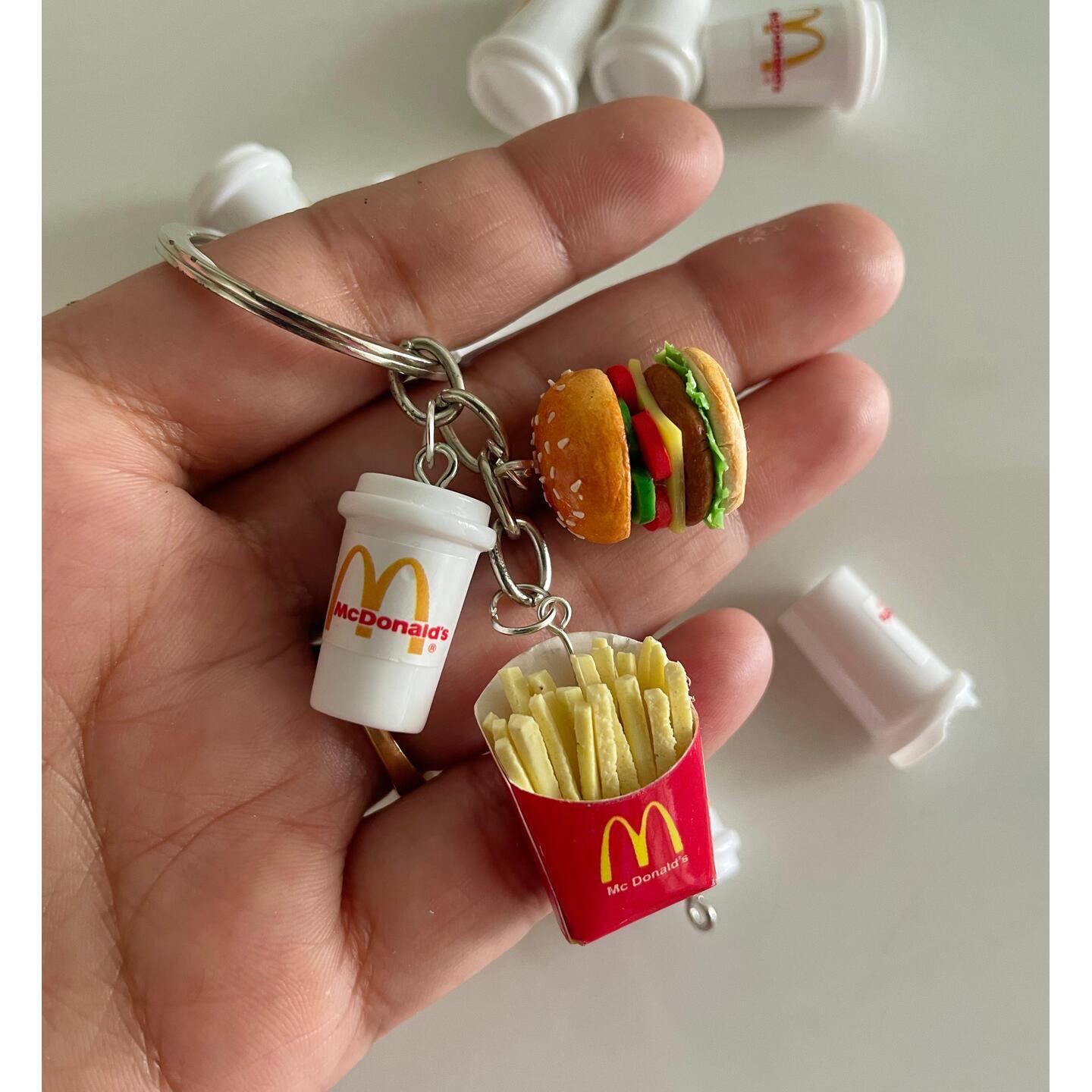 Miniature Cheeseburger Combo Meal Keychain