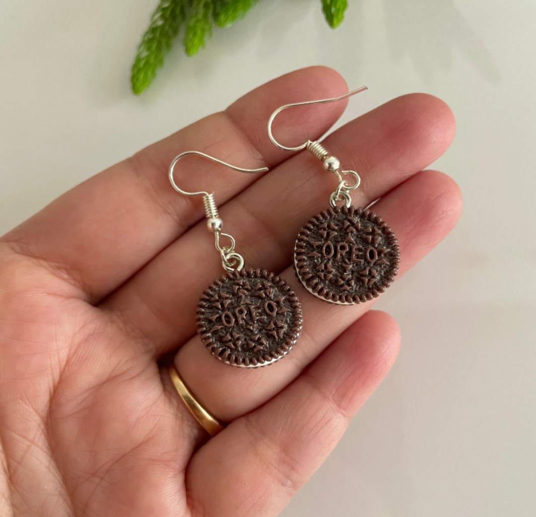 Miniature Oreo Biscuit Earrings