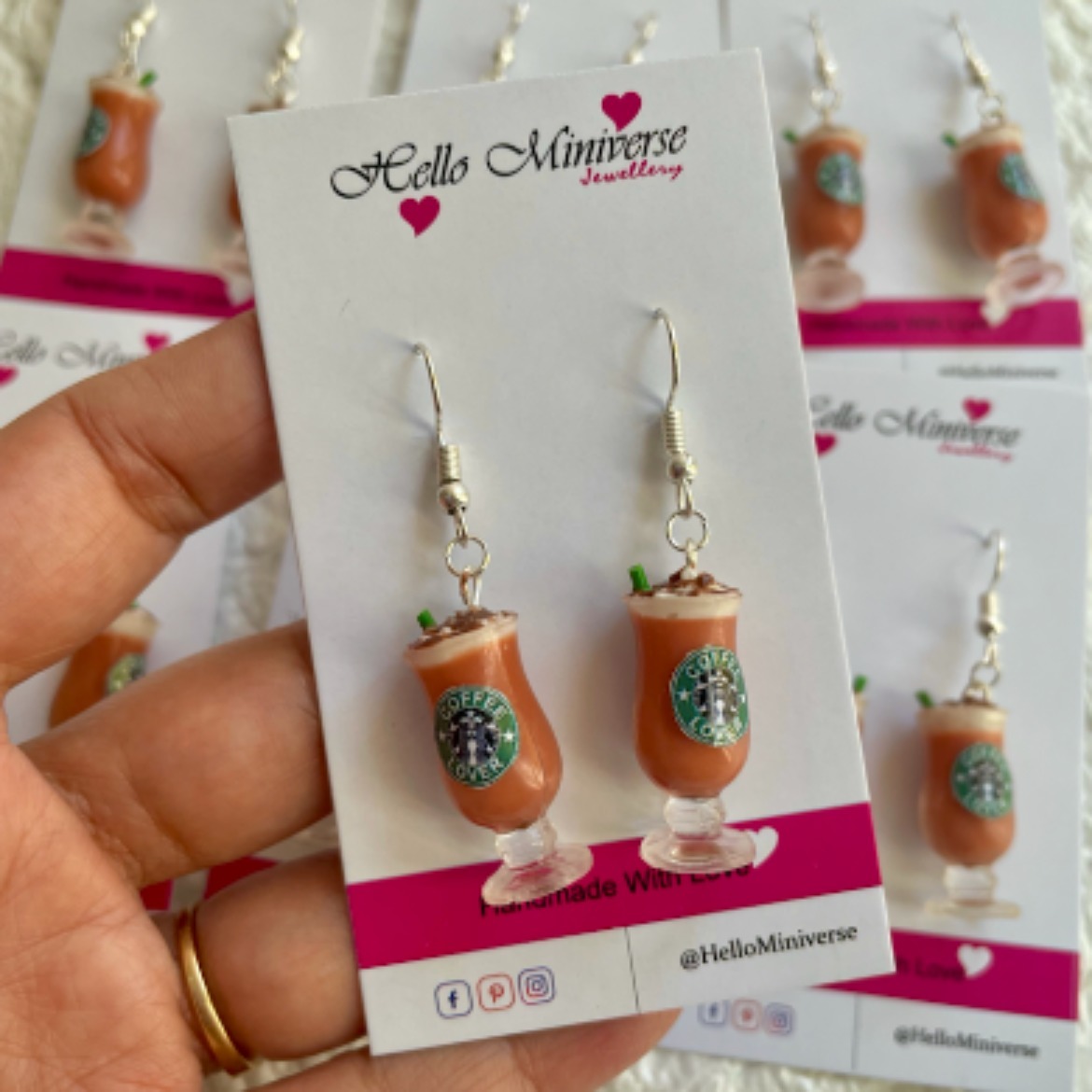 Miniature Starbucks Cold Coffee Earrings