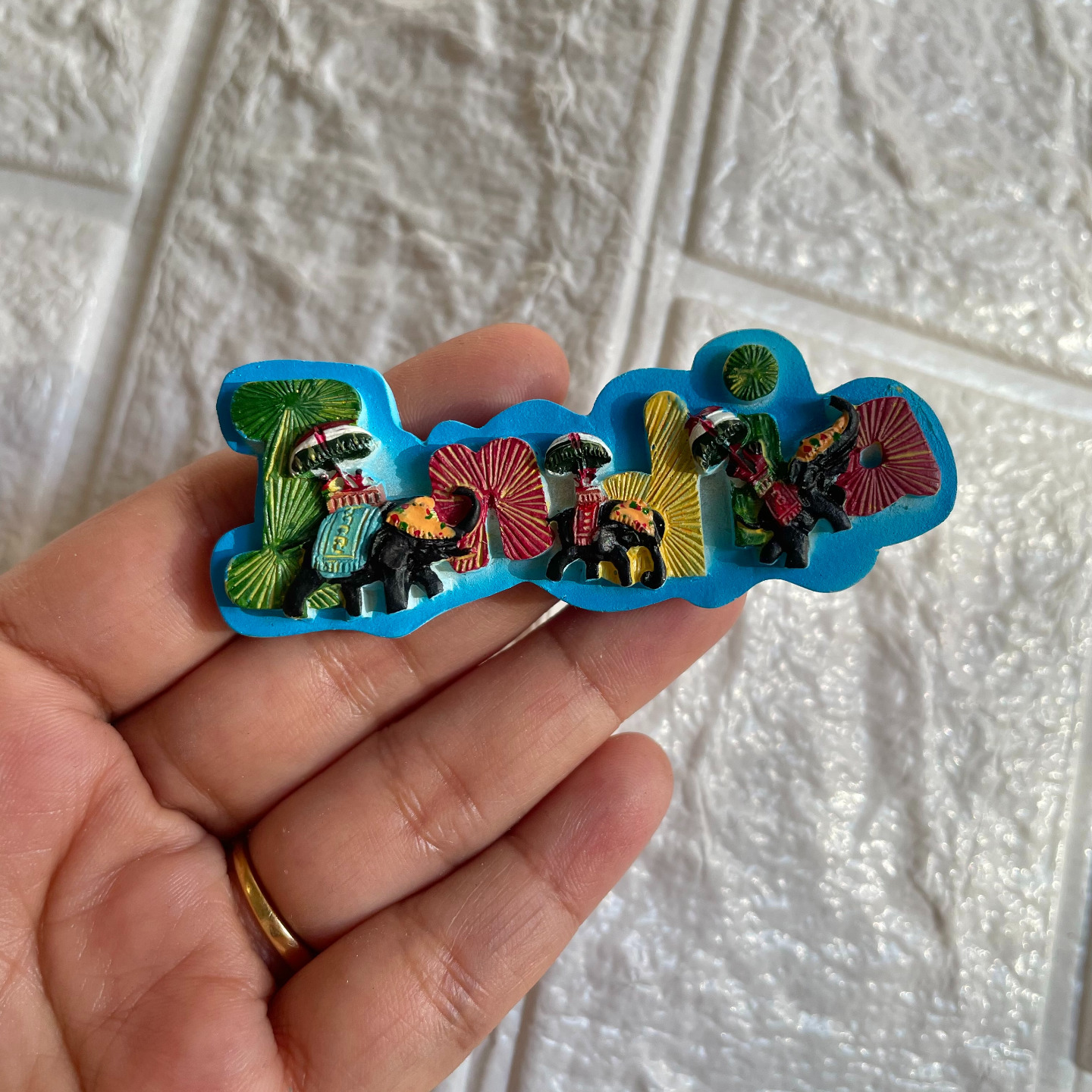 Colorful Elephants India Fridge Magnet