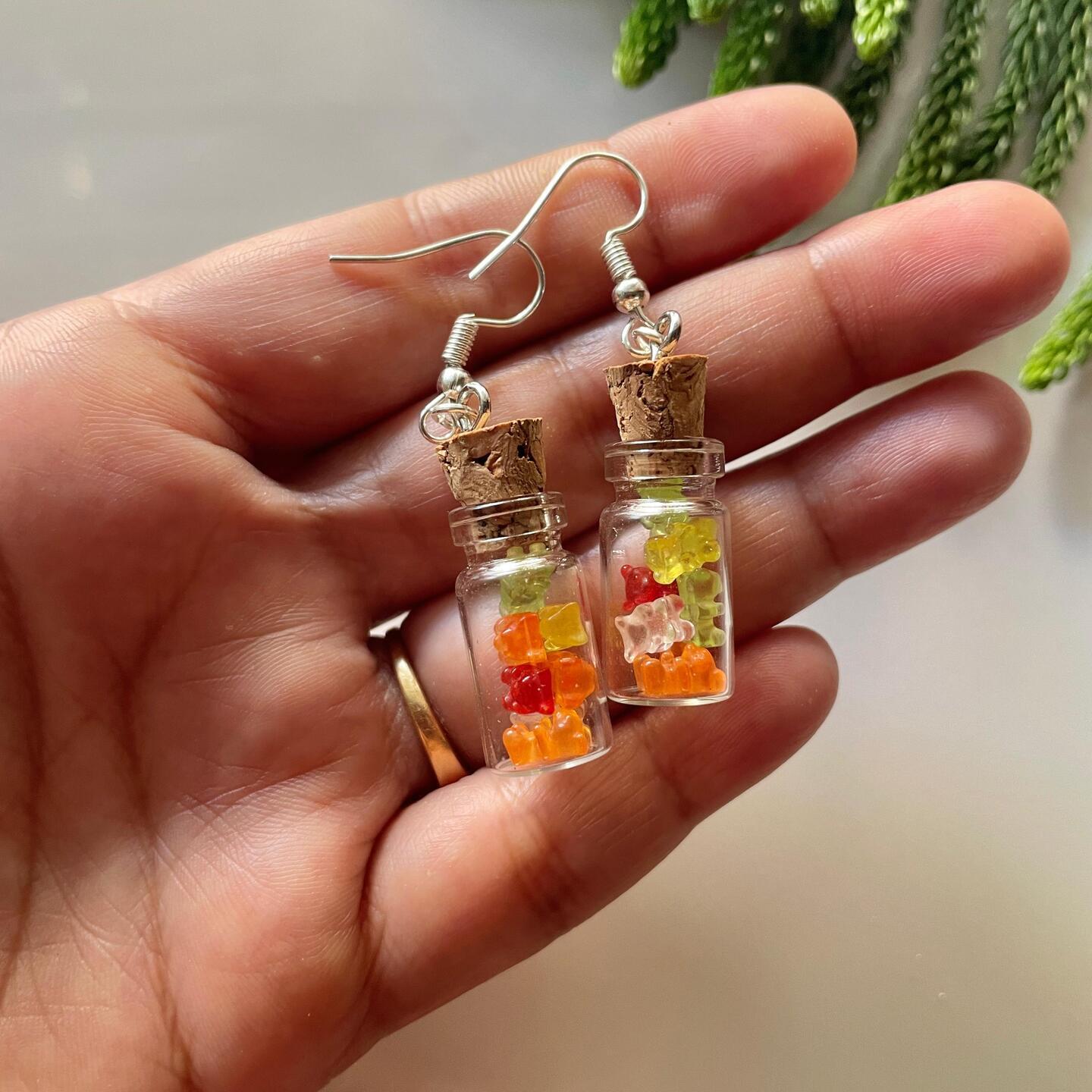 Miniature Gummy Candy Bottles Earrings