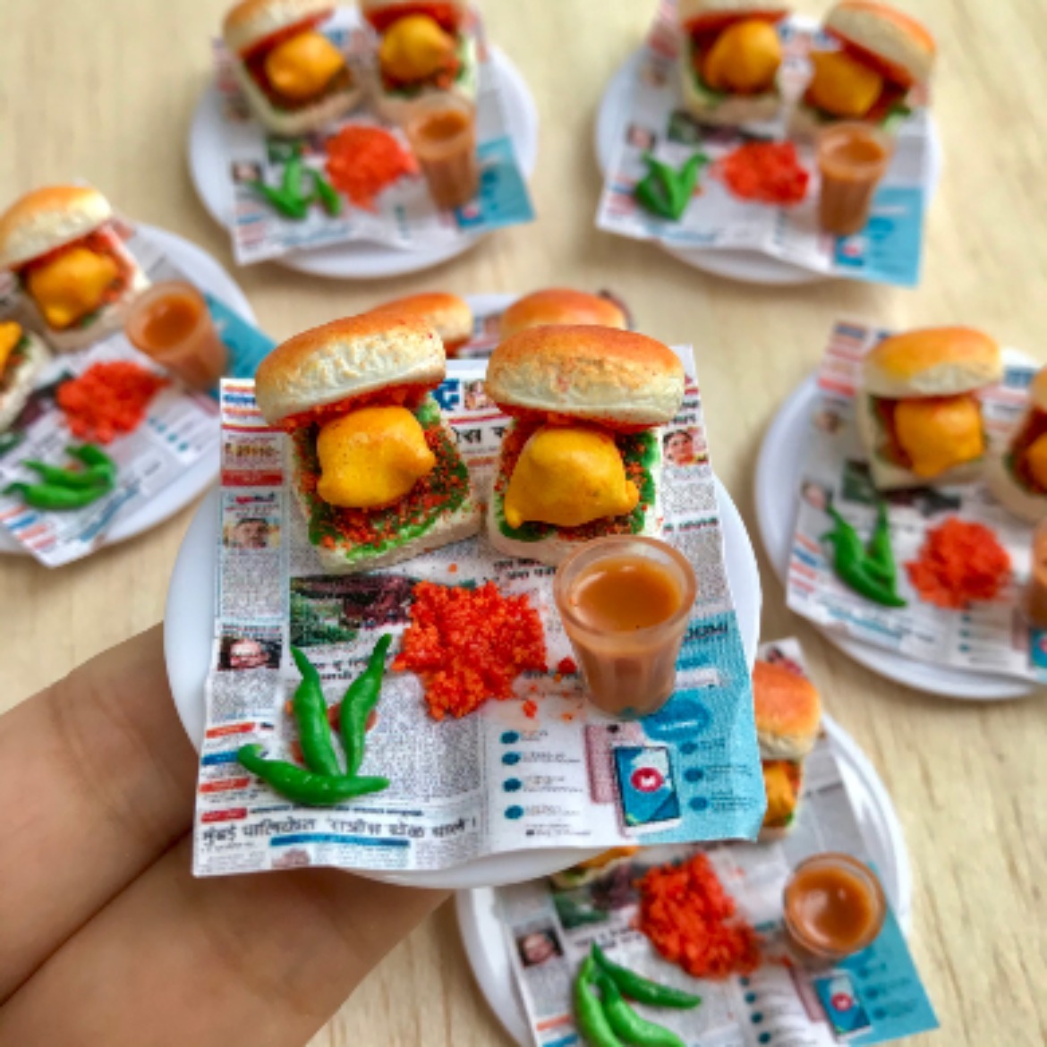 Miniature Vada Pav Fridge Magnet