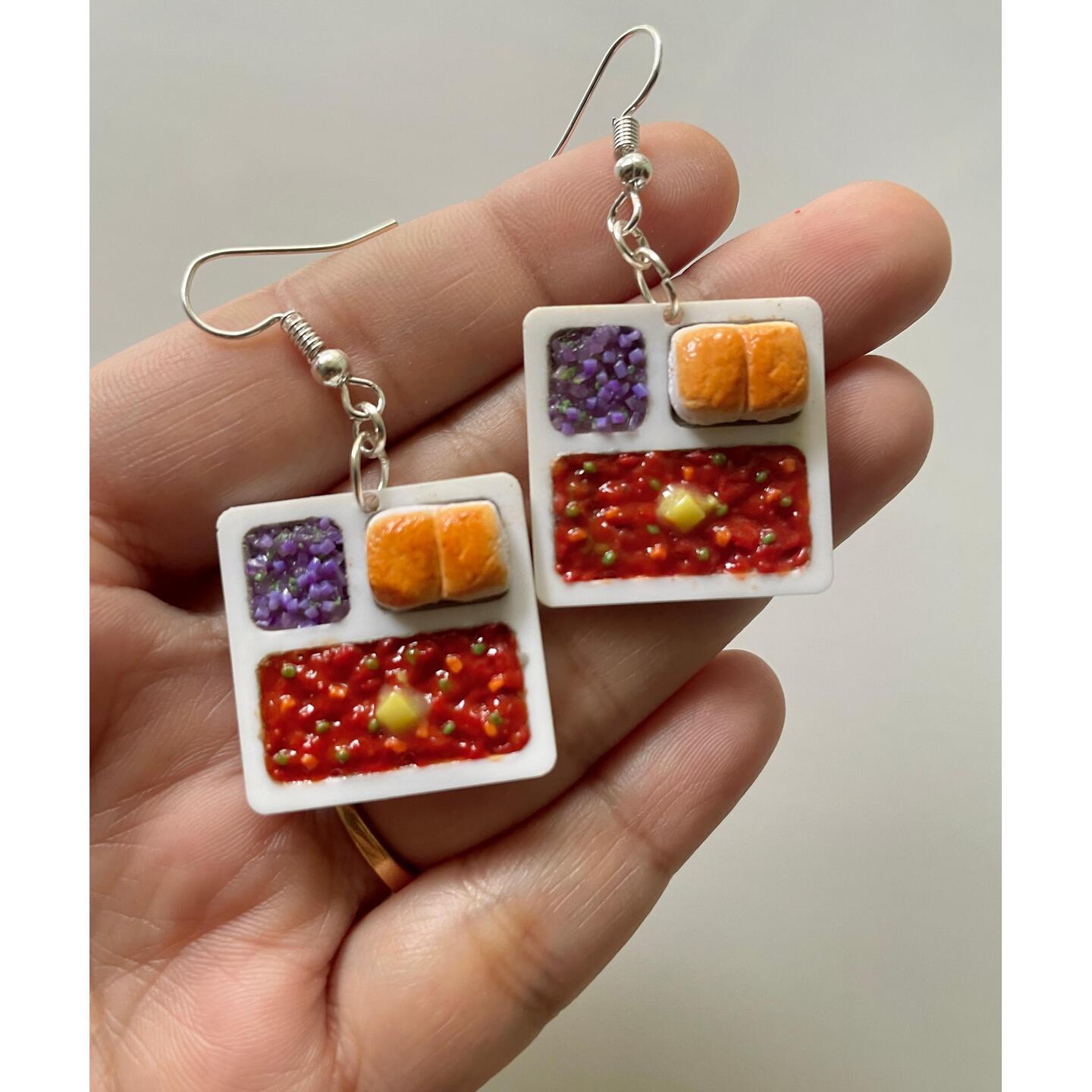 Miniature Pav Bhaji Earrings 