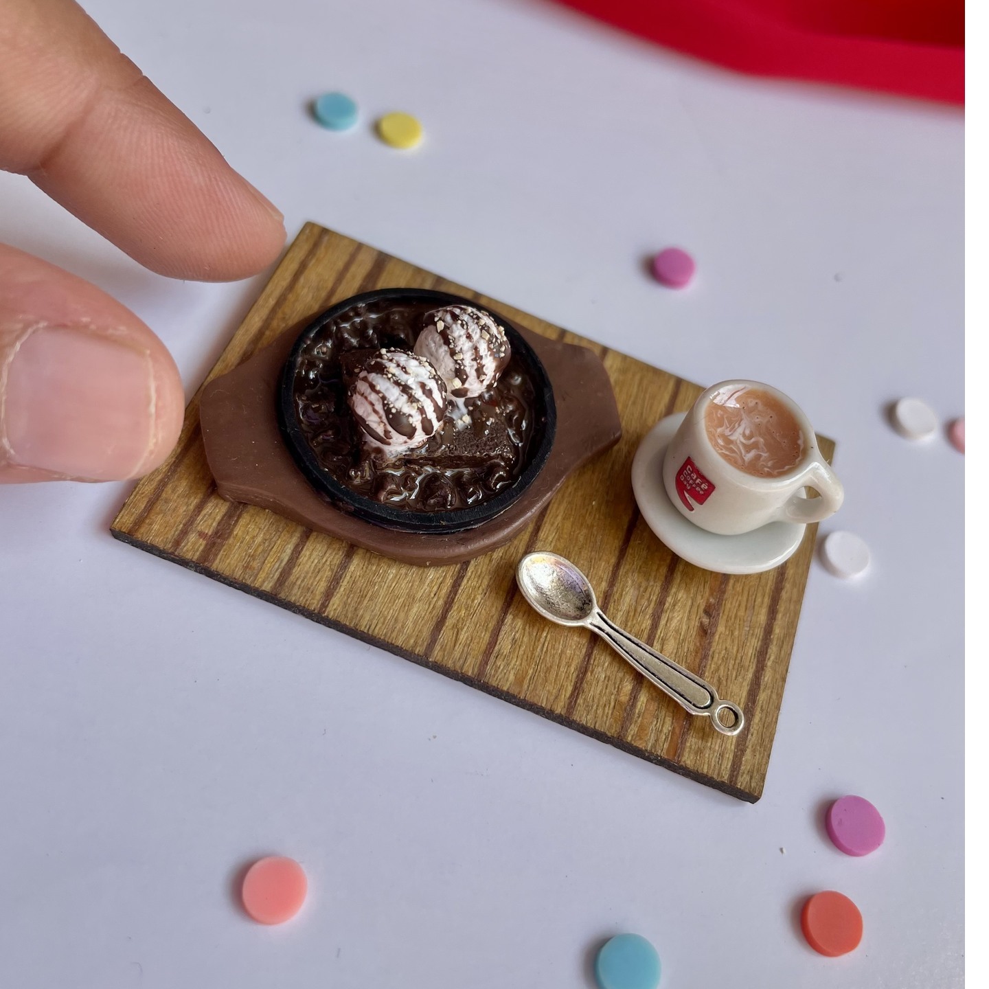 Miniature CCD Sizzling Brownie & Coffee Fridge Magnet