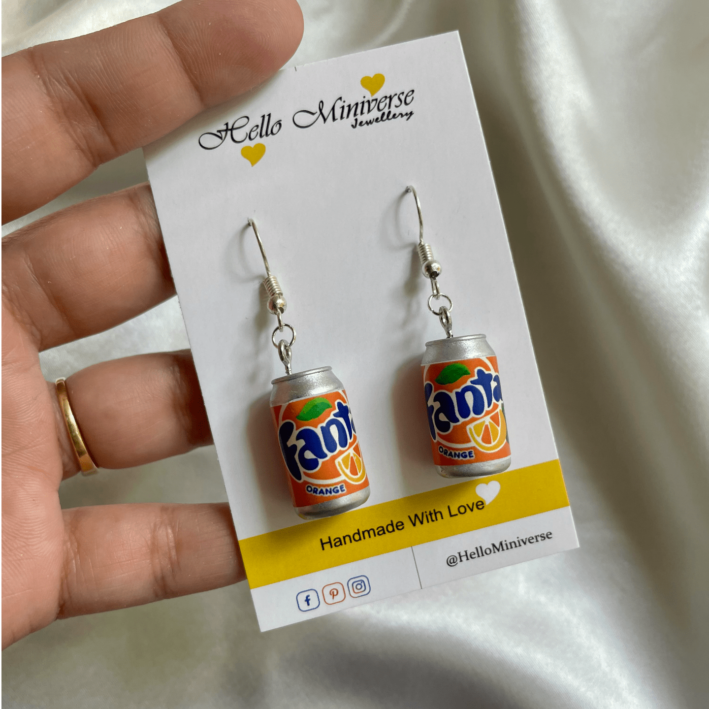 Miniature Fanta Can Earrings