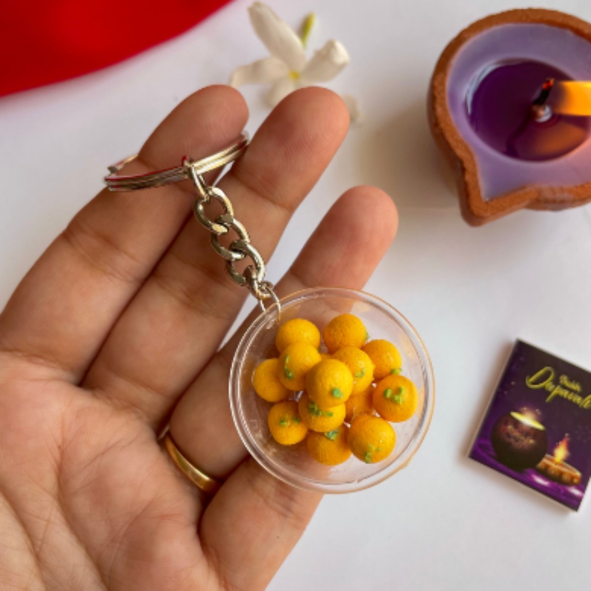 Miniature Besan Laddu Keychain